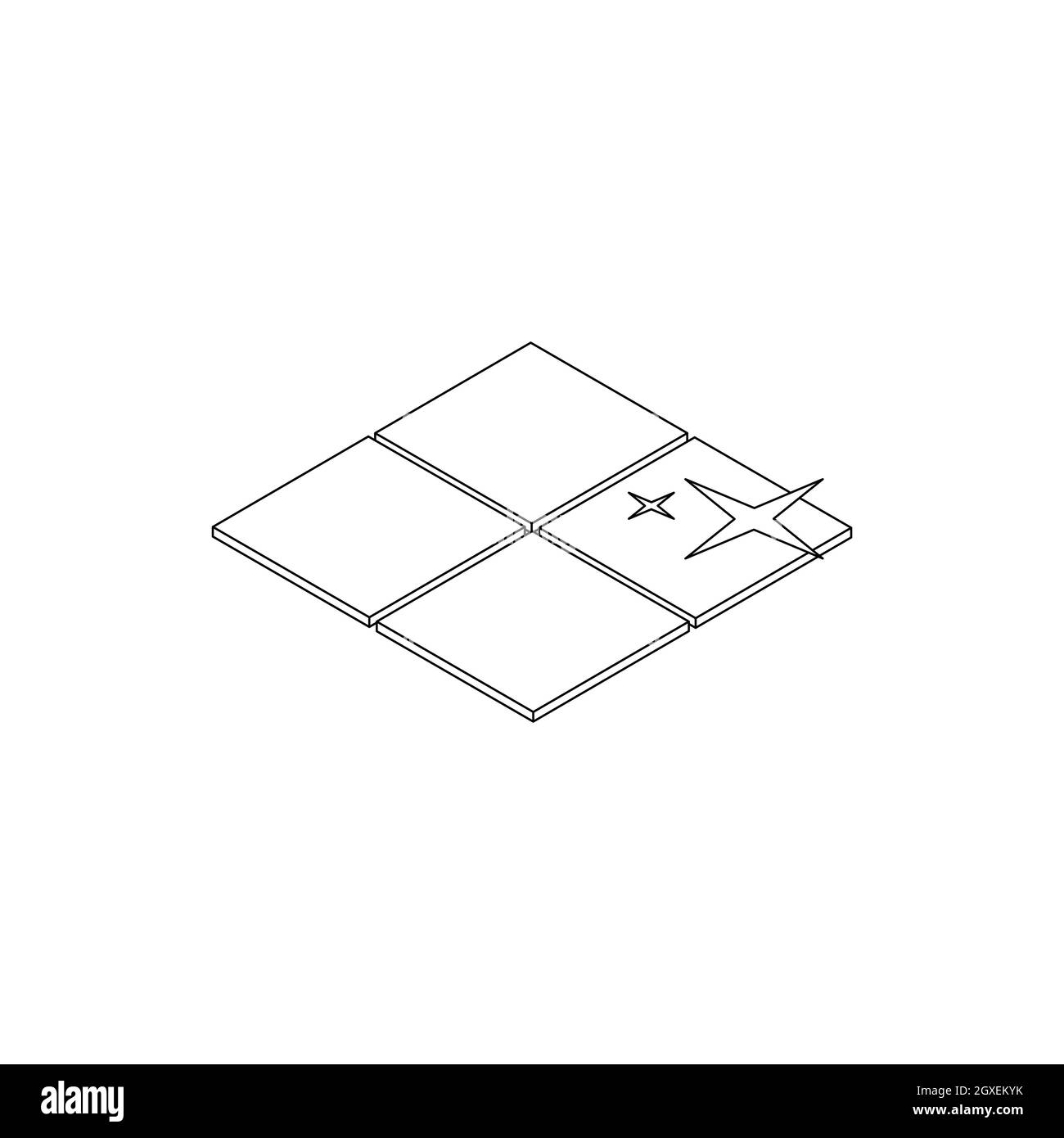 Clean tile icon in isometric 3d style isolated on white background ...