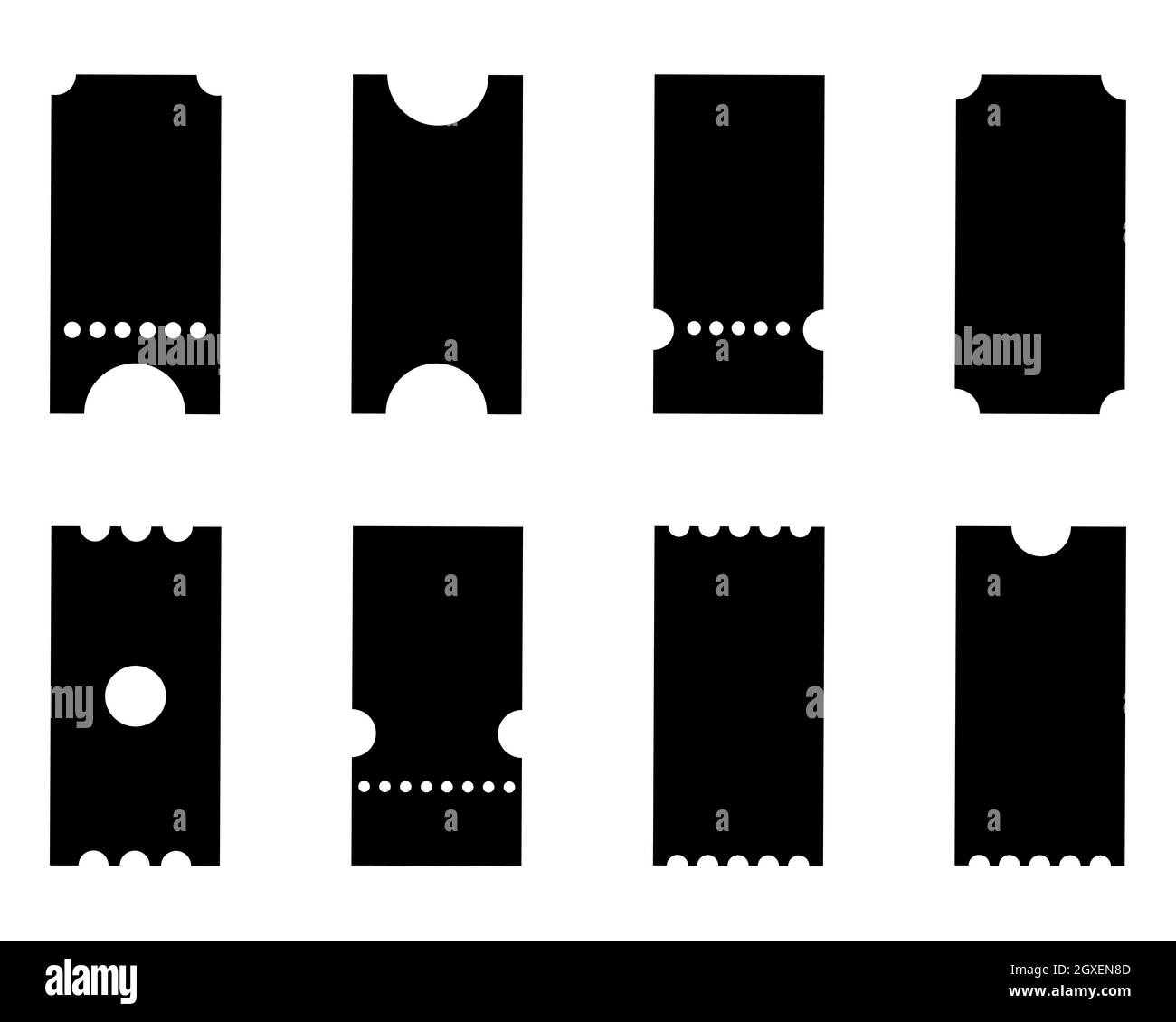 Discount coupon icon set. Black flat signs of ticket. Vector