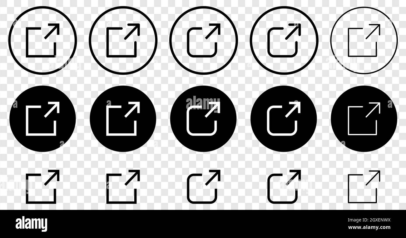External link symbol set. Link icon. Hyperlink chain symbol Stock ...