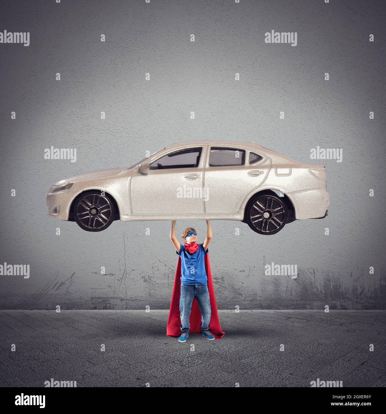 Superhero Can Lift A Car With Powers Stock Photo Alamy Superhero Can Lift A Car With Powers Stock Photo Alamy