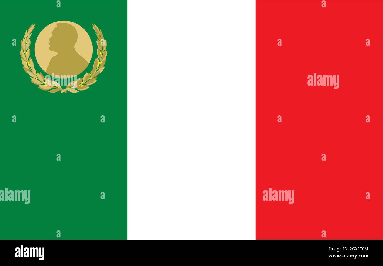 Italian flag with Nobel prize symbol, Italy, vector illustration Stock Vector