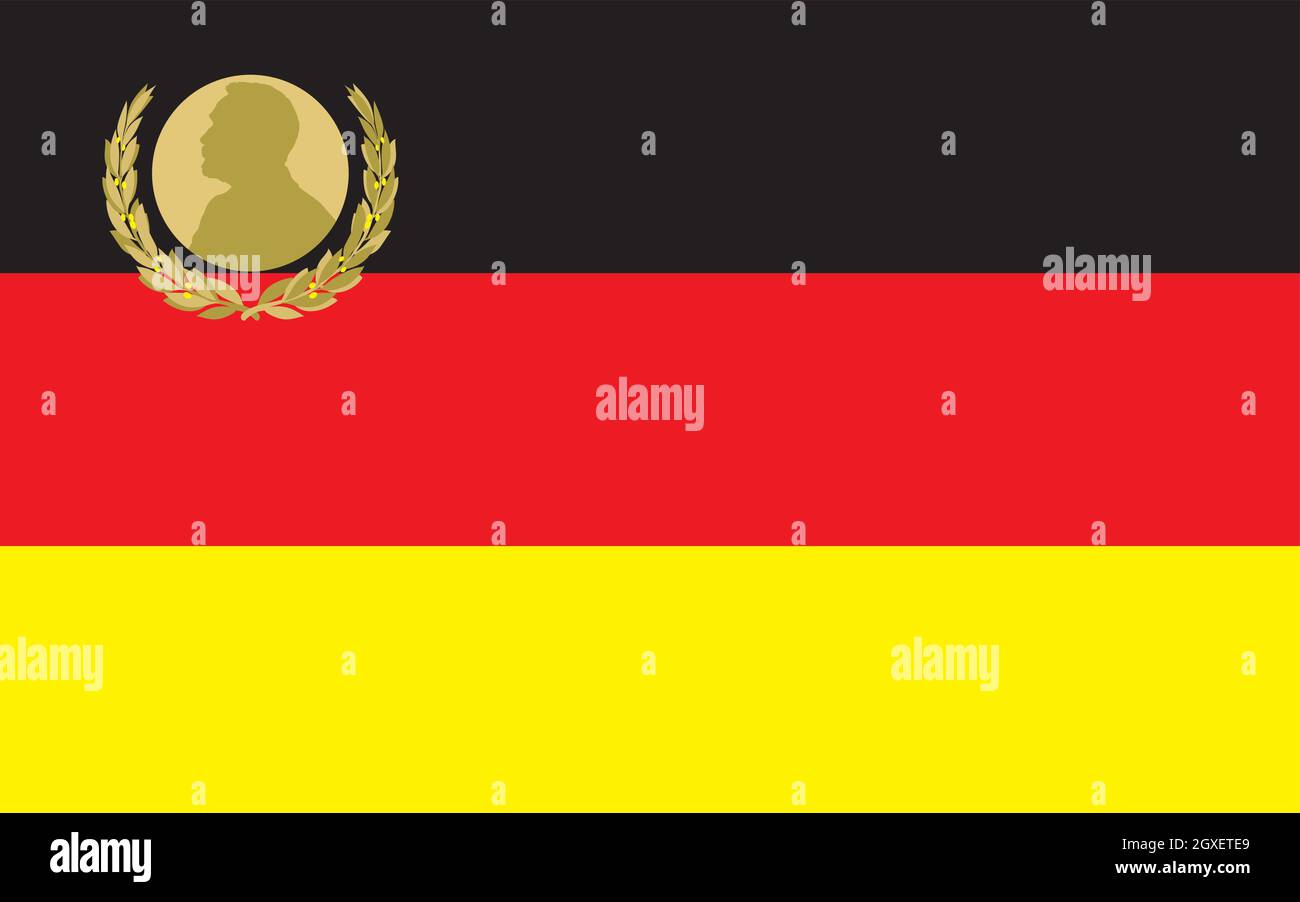 German flag with Nobel prize symbol, Germany, vector illustration Stock Vector