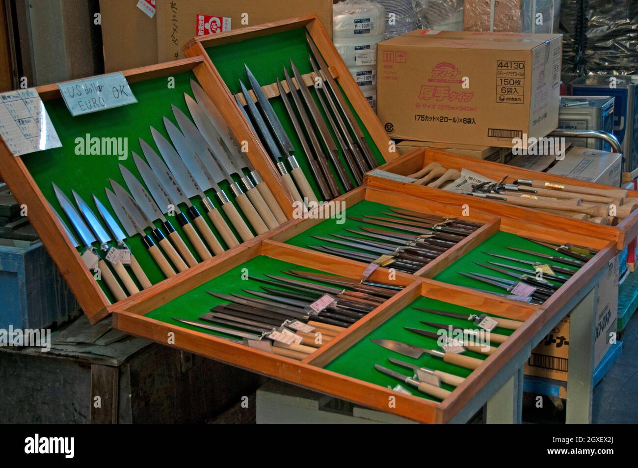 Sushi chef knives, Old Tsukiji Market, Tokyo, Japan Stock Photo Alamy