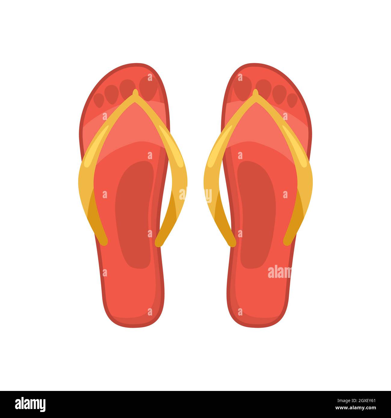 Beach red thongs icon in cartoon style on a white background Stock ...