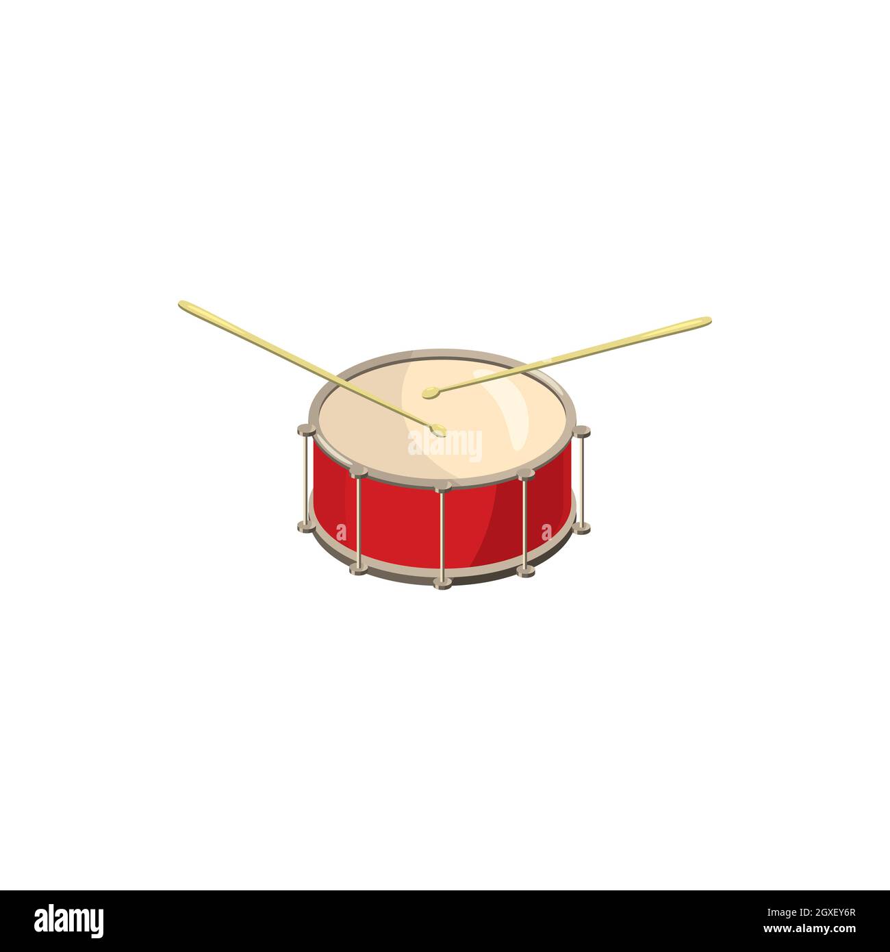 Realistic Red Drum Wooden Drum Sticks Stock Vector (Royalty Free)  1936481851