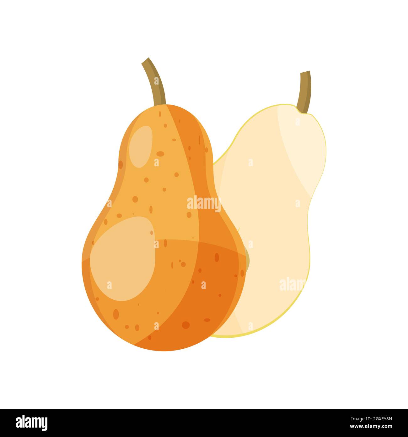 Ripe pear icon in cartoon style on a white background Stock Photo - Alamy
