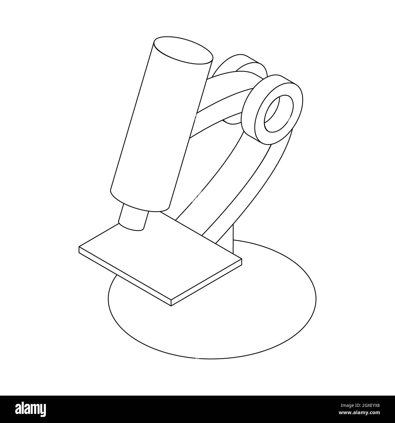 Microscope icon in isometric 3d style on a white background Stock Photo ...