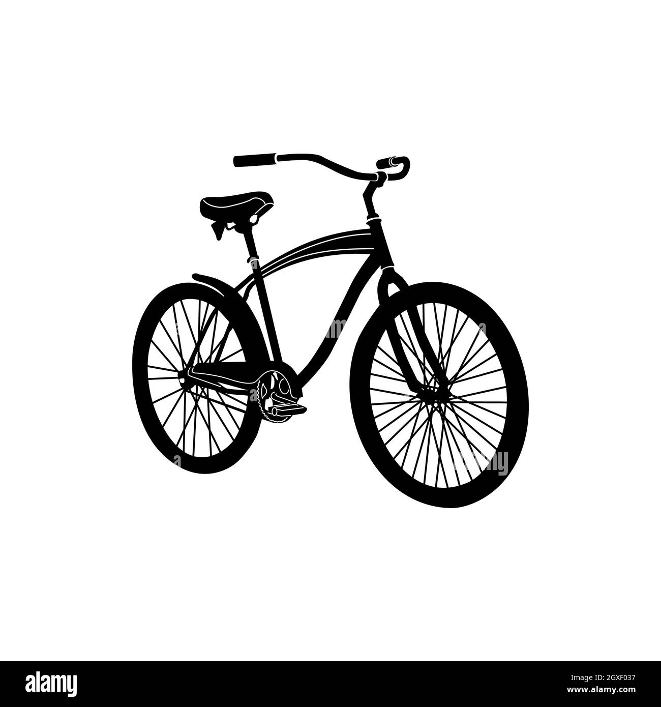 Bicycle icon in simple style isolated on white background. Cycling and ...