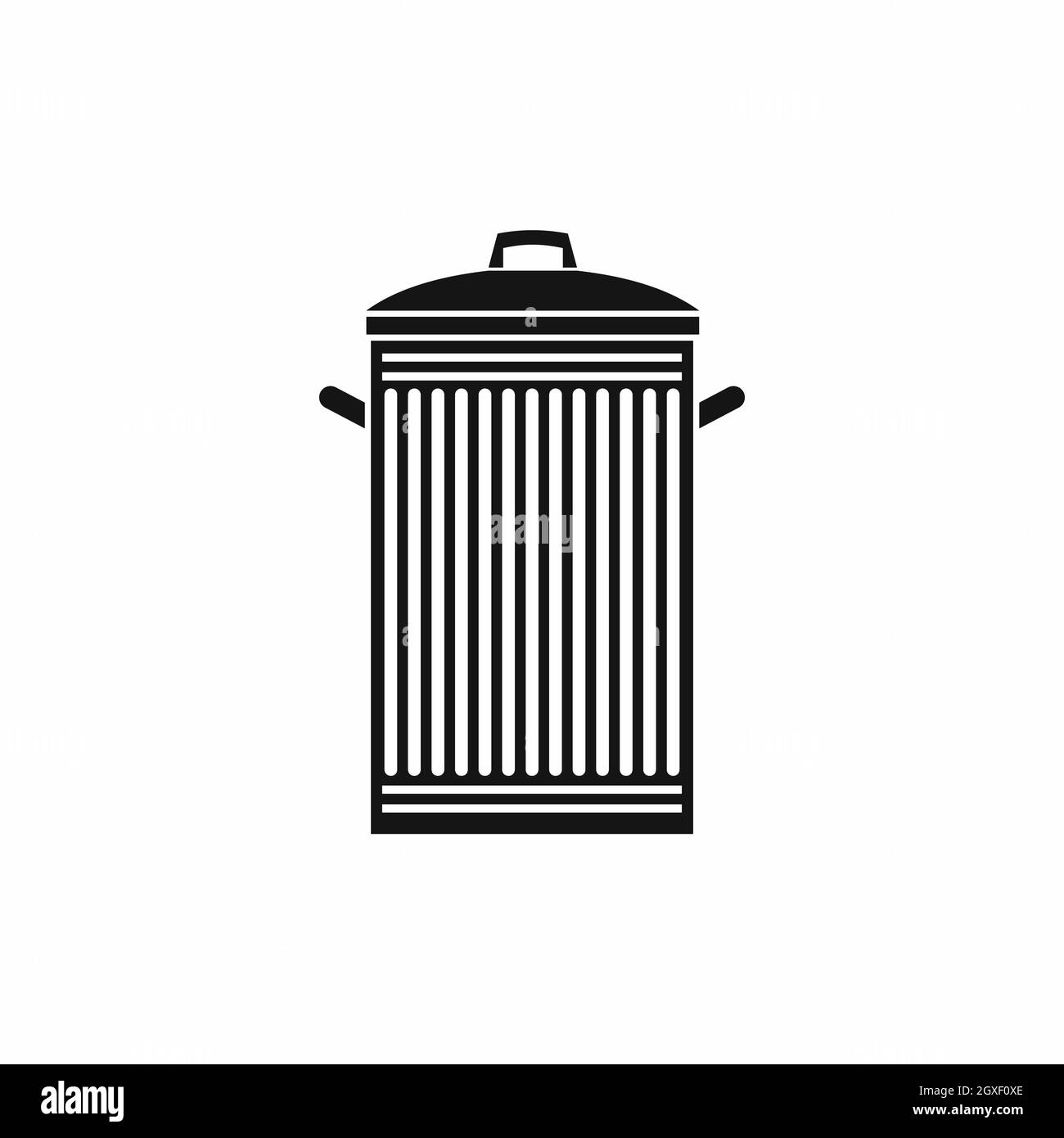 Trash can icon in simple style isolated on white background Stock Photo ...