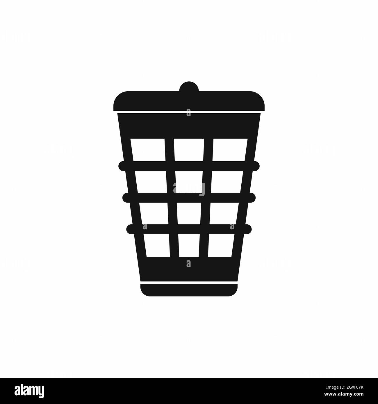 Trash can icon in simple style isolated on white background Stock Photo ...