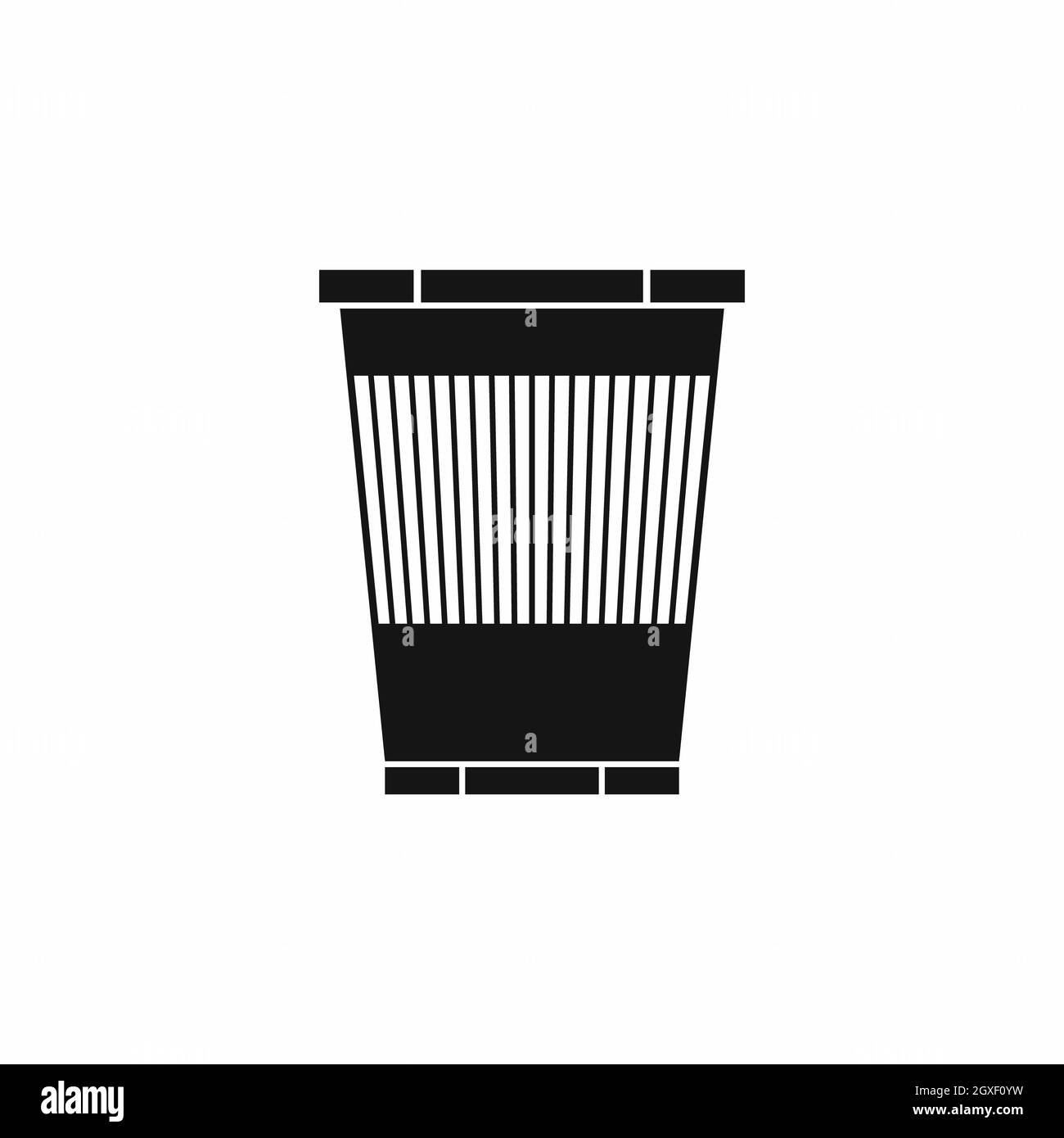 Trash can icon in simple style isolated on white background Stock Photo ...