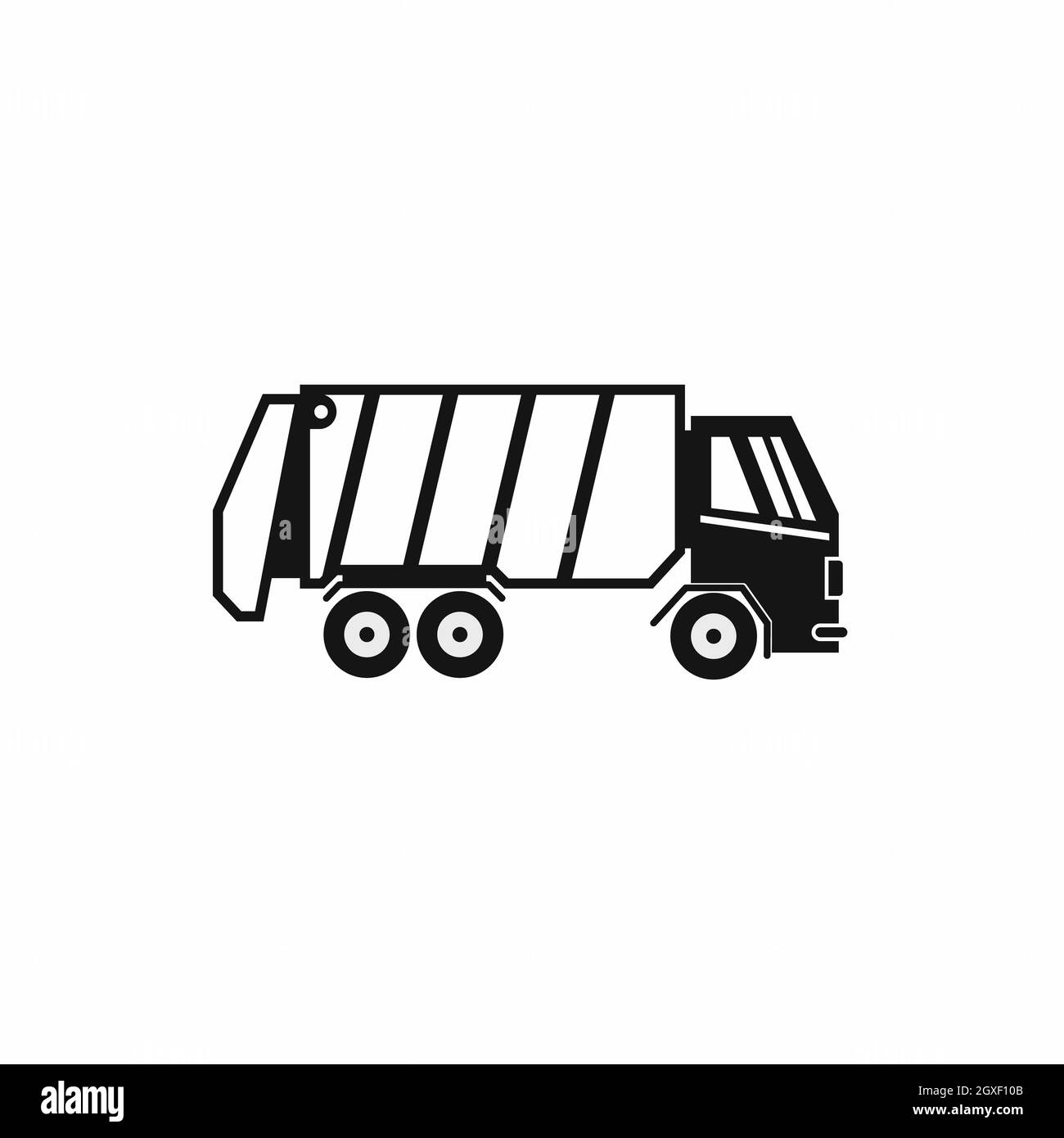 Garbage truck icon in simple style isolated on white background Stock Photo