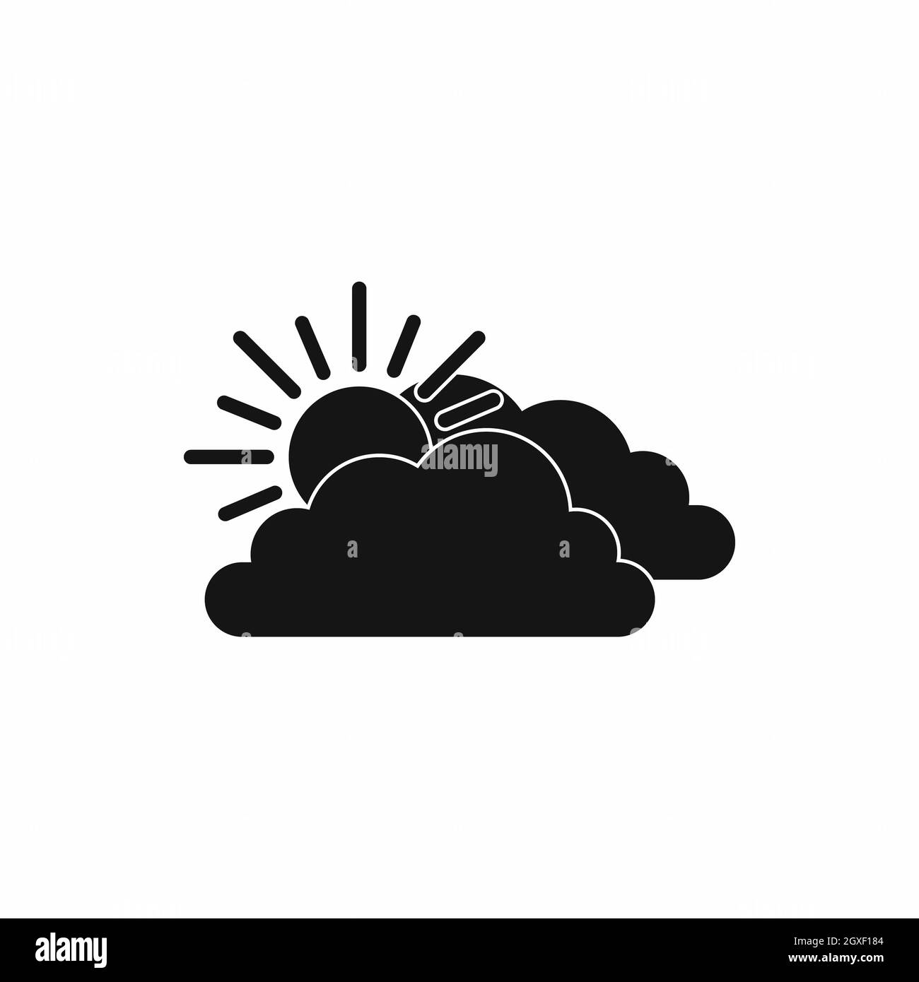 Sun and cloud icon in simple style isolated on white background Stock ...
