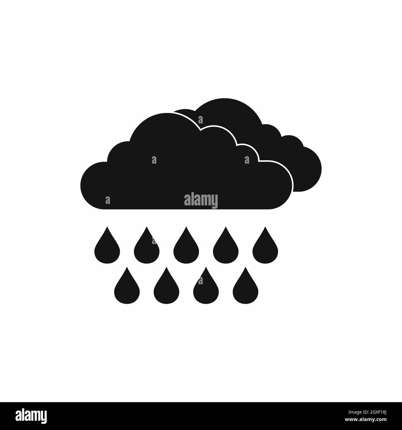 Cloud and rain icon in simple style isolated on white background Stock ...
