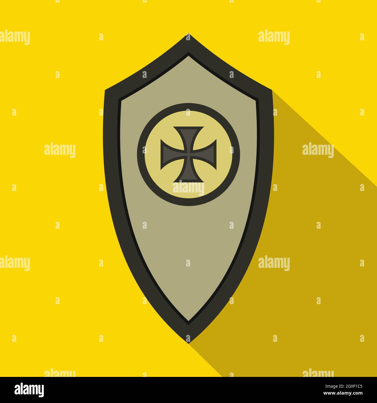 Shield icon in flat style for any design Stock Photo - Alamy