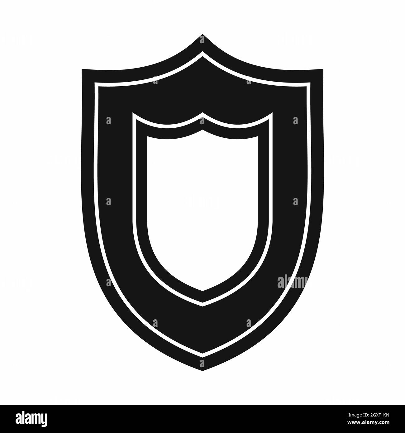 Shield icon in simple style isolated on white background Stock Photo ...