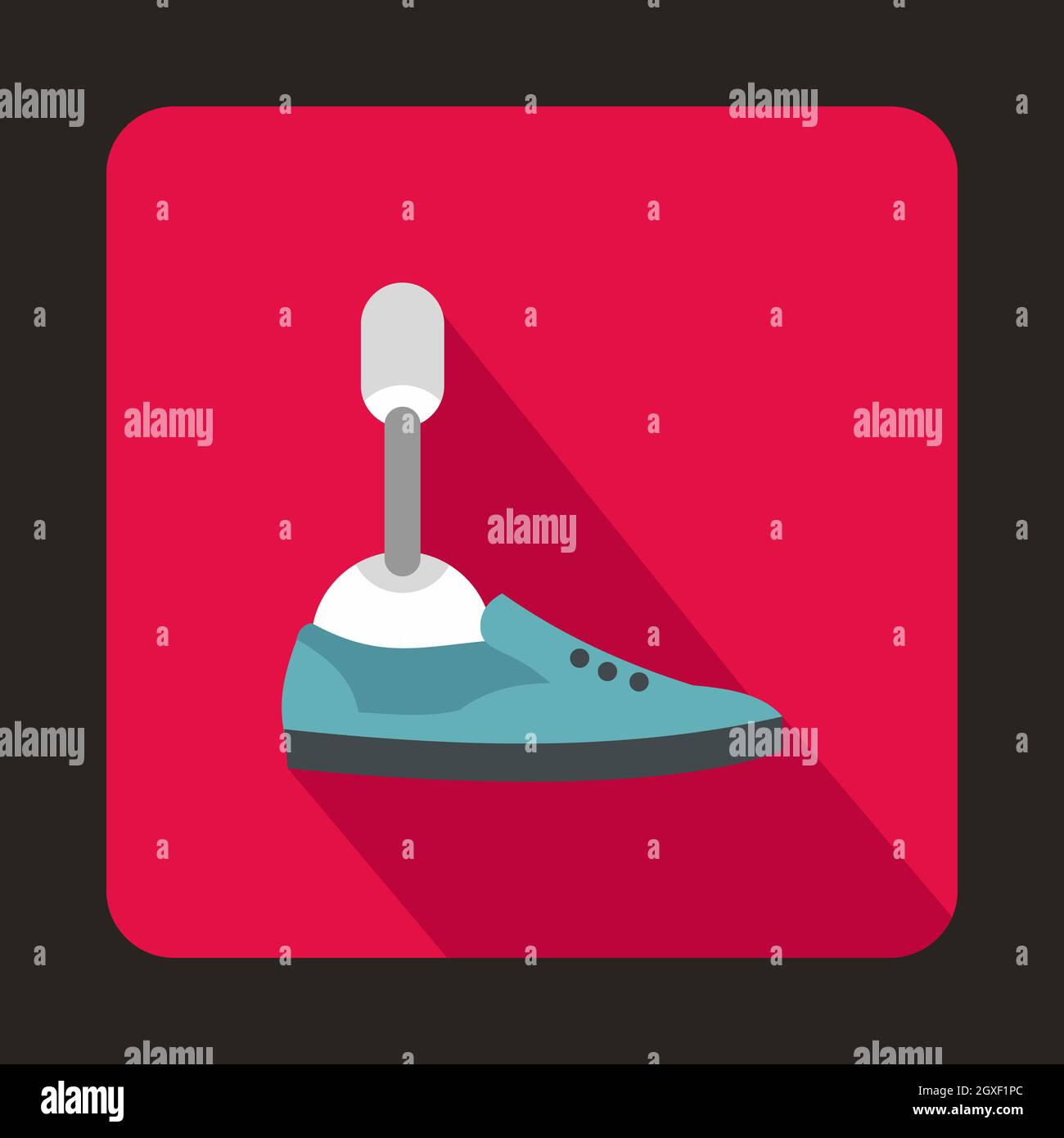 Prosthetic leg icon in flat style with long shadow. Help people symbol ...