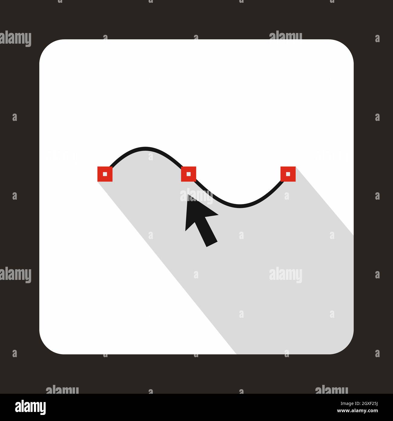 Drawing the curve icon in flat style on a white background Stock Photo ...