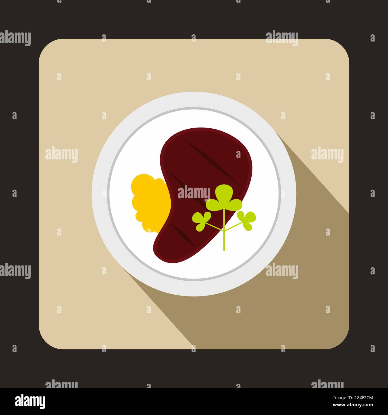 Steak Icon in flat style for any design Stock Photo - Alamy