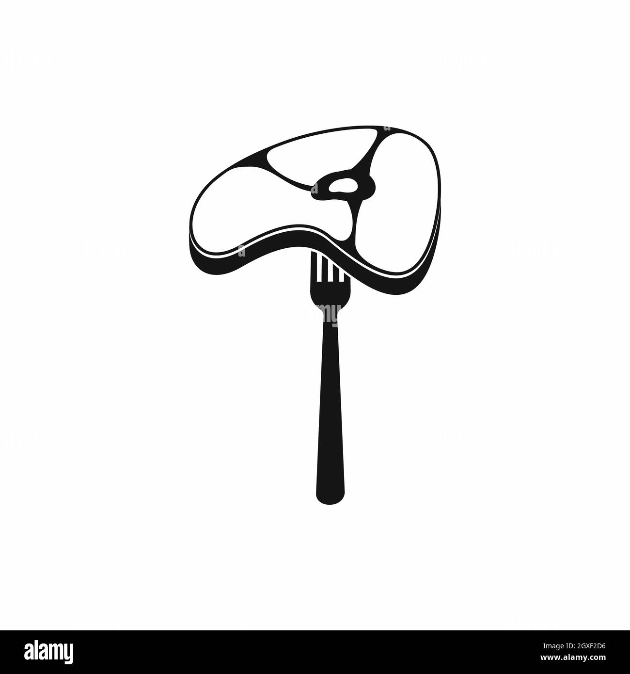 Steak Icon in simple style isolated on white background Stock Photo - Alamy