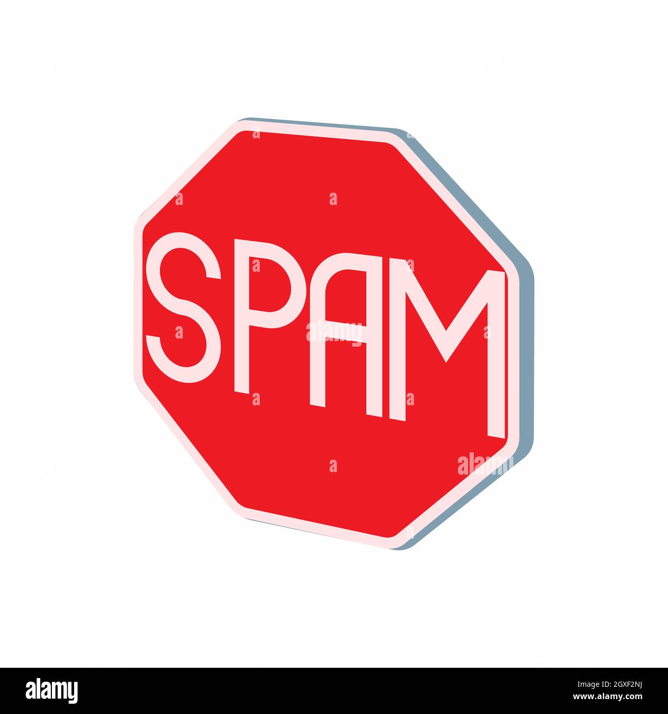 Stop spam sign icon in cartoon style on a white background Stock Photo