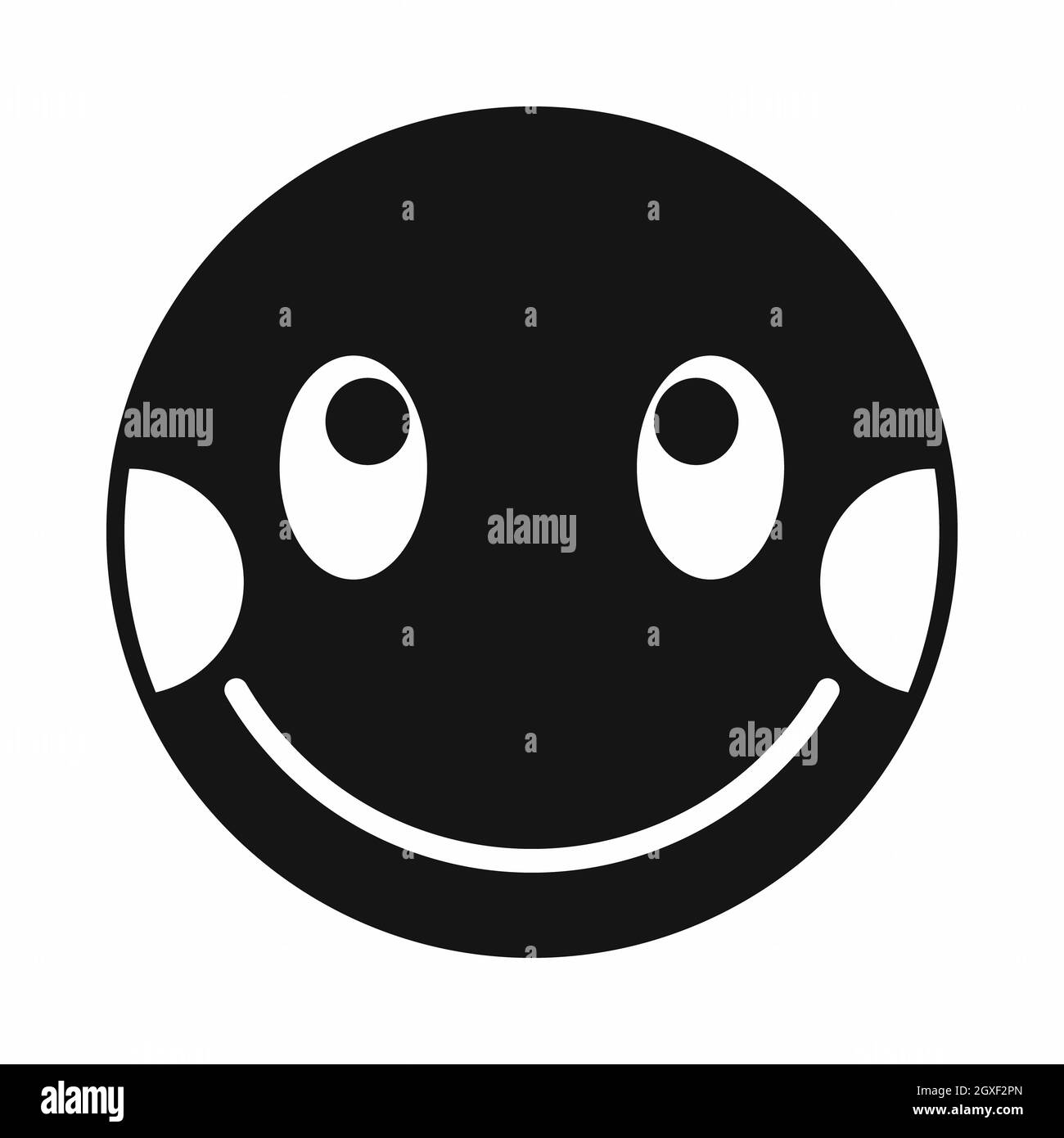 Embarrassed emoticon with flushed red cheeks icon in simple style