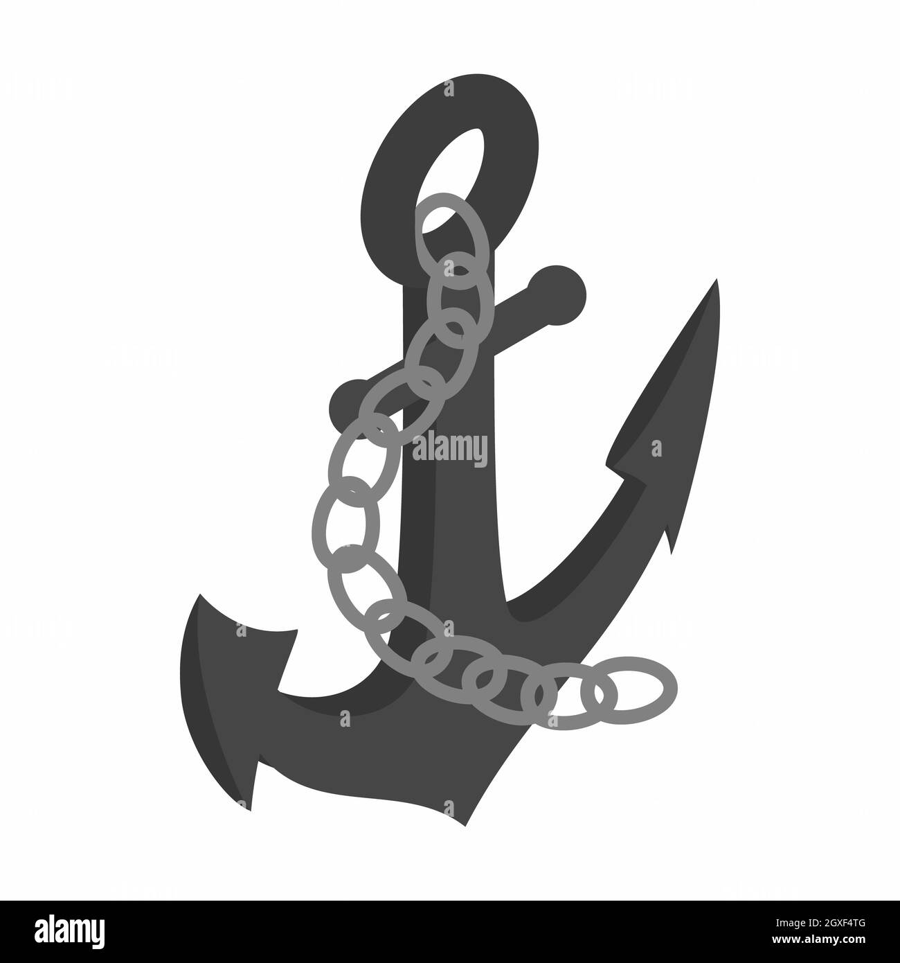 Anchor icon in isometric 3d style isolated on white background. Sea ...