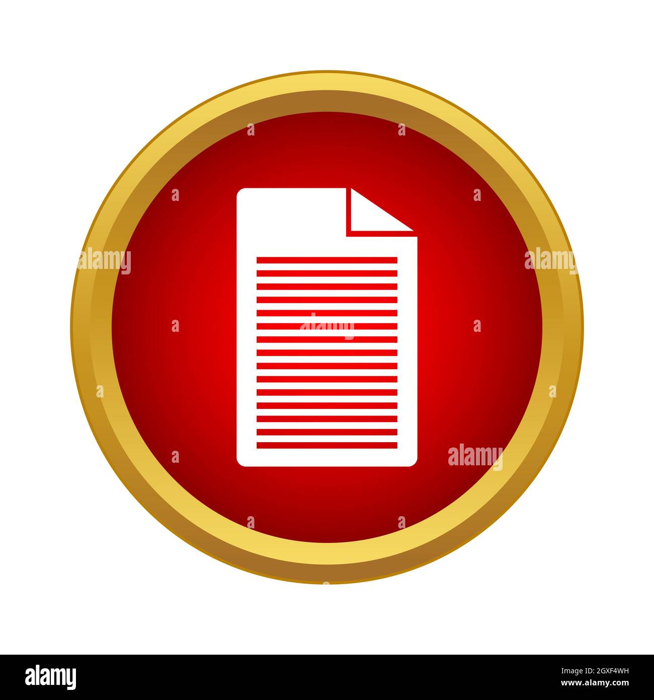 Document Icon in simple style isolated on white background Stock Photo