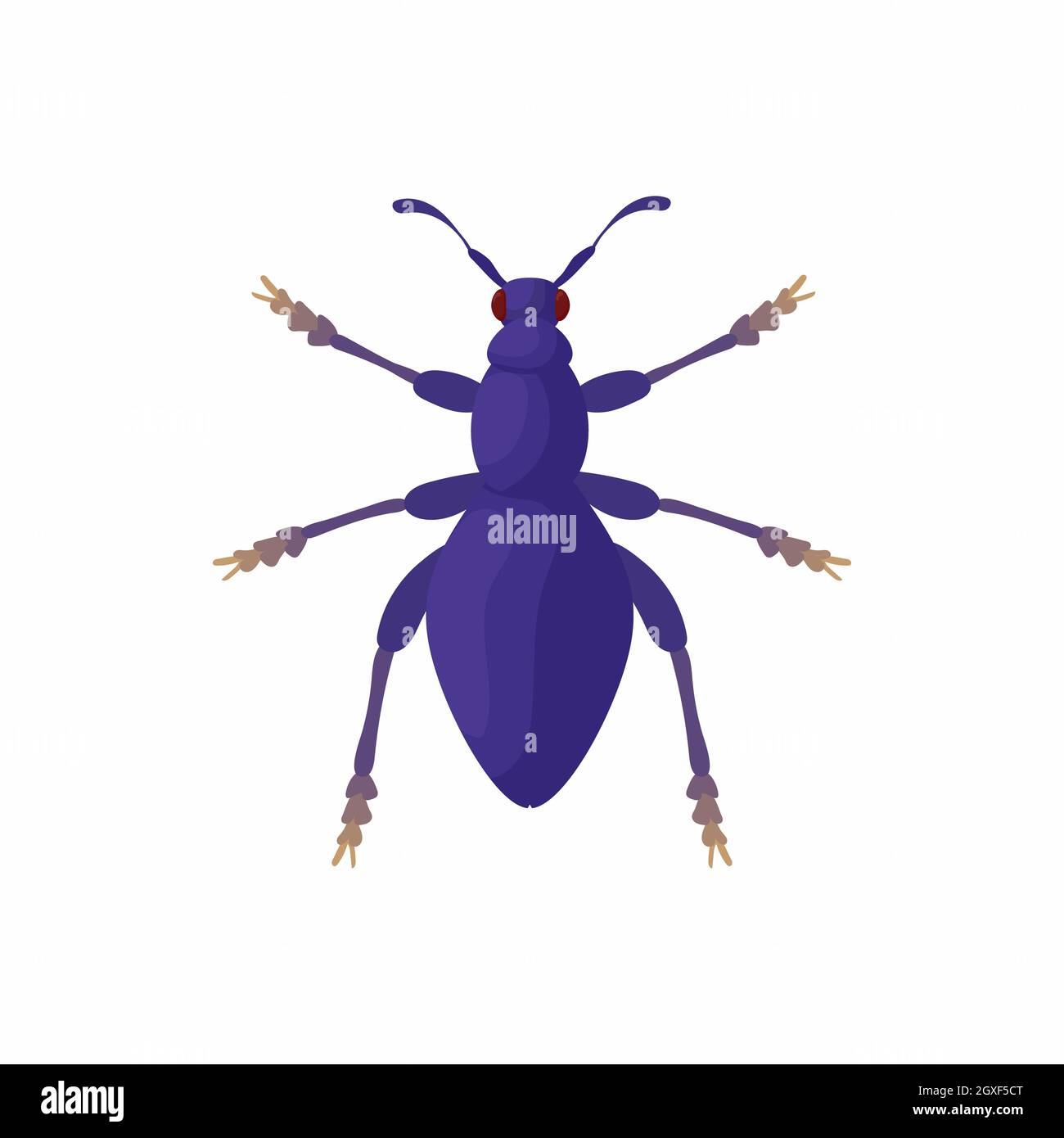 Bug icon in cartoon style isolated on white background Stock Photo - Alamy