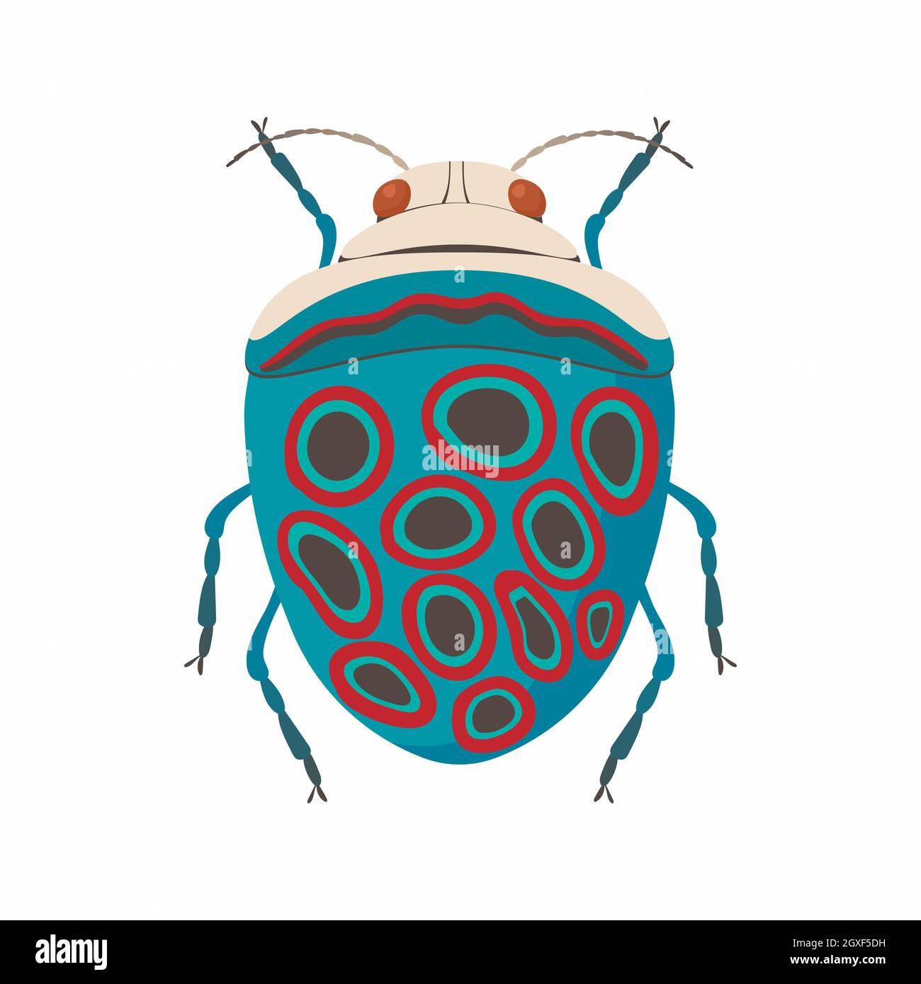 Bug icon in cartoon style isolated on white background Stock Photo - Alamy