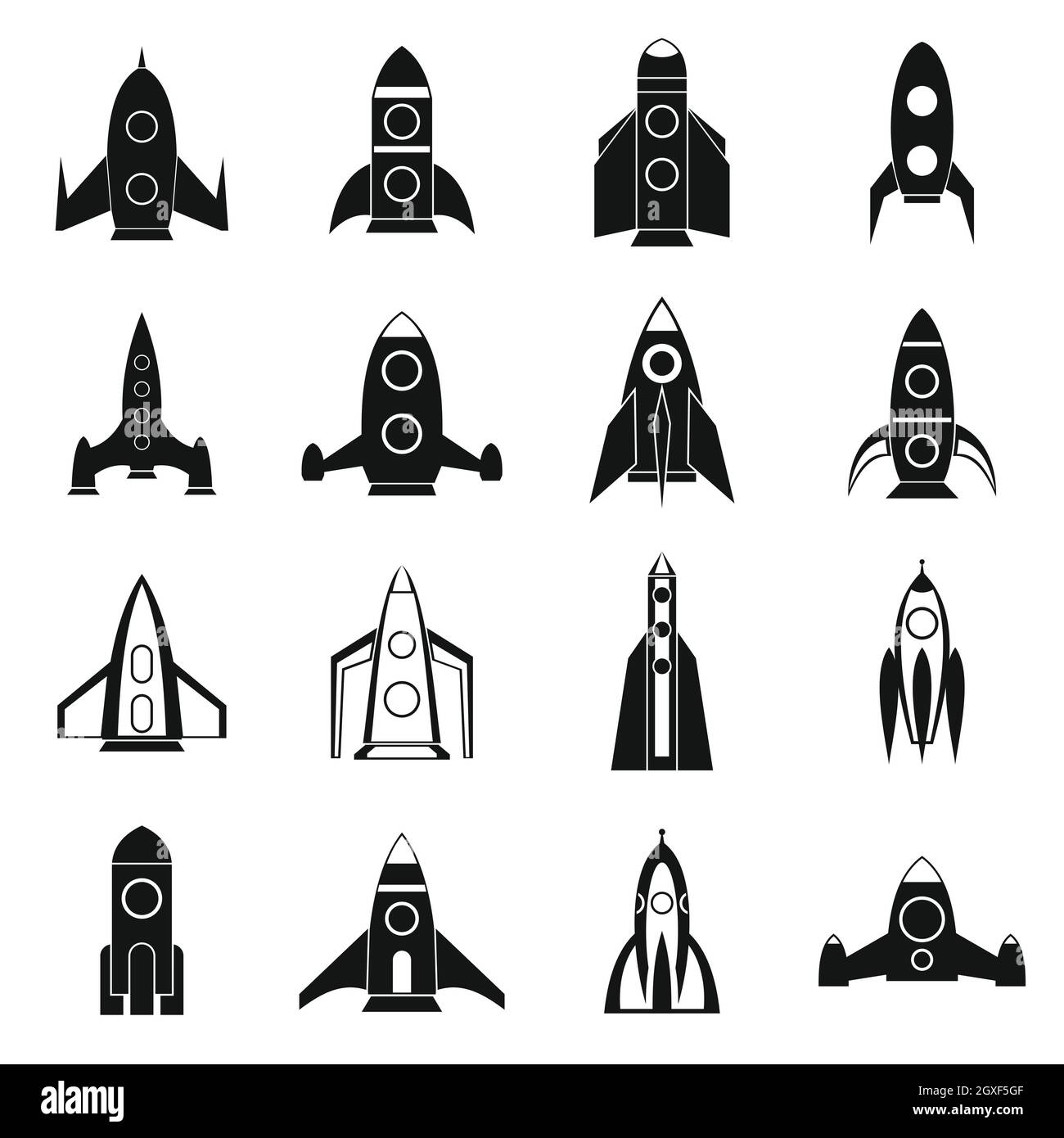 Rocket icons set in Cut Out Stock Images & Pictures - Alamy