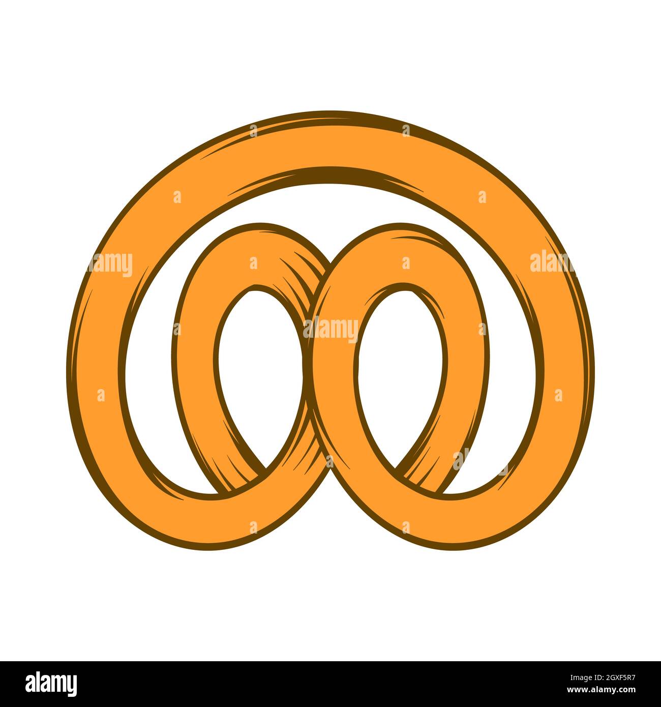 Pretzel icon in cartoon style on a white background Stock Photo - Alamy
