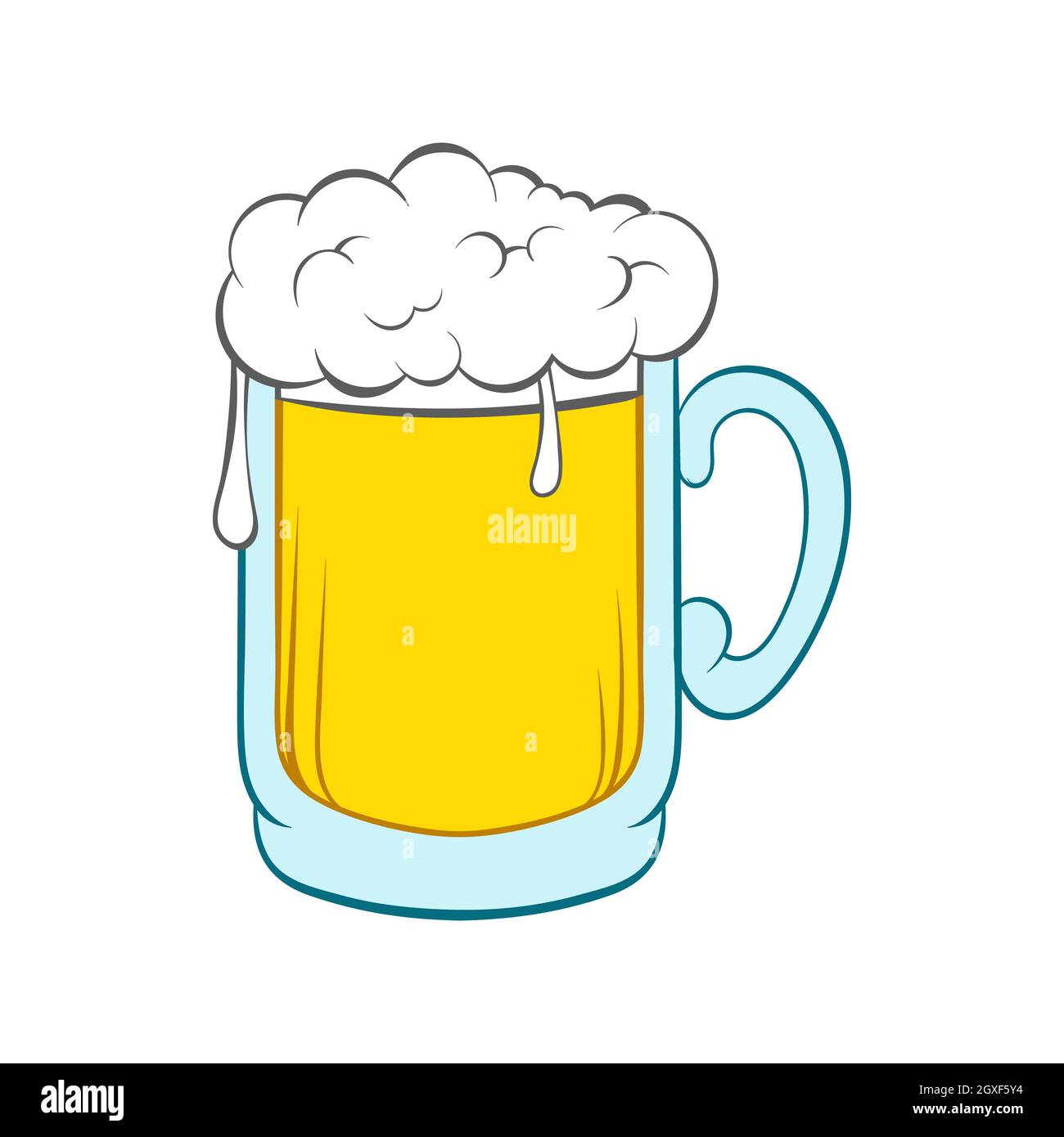 Beer mug icon in cartoon style on a white background Stock Photo Alamy