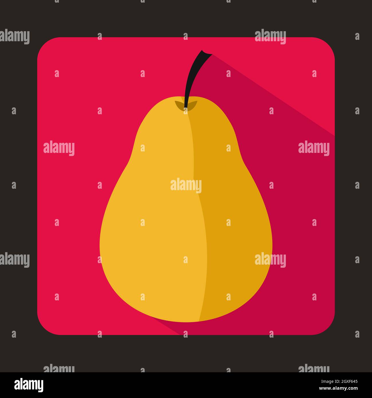 Ripe yellow pear icon in flat style on a pink background Stock Photo ...
