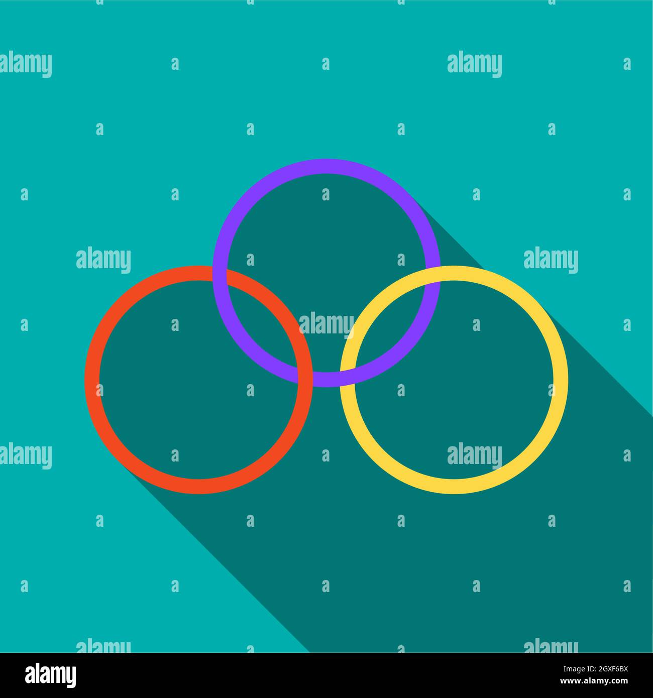 Magic rings icon in flat style on a turquoise background Stock Photo ...
