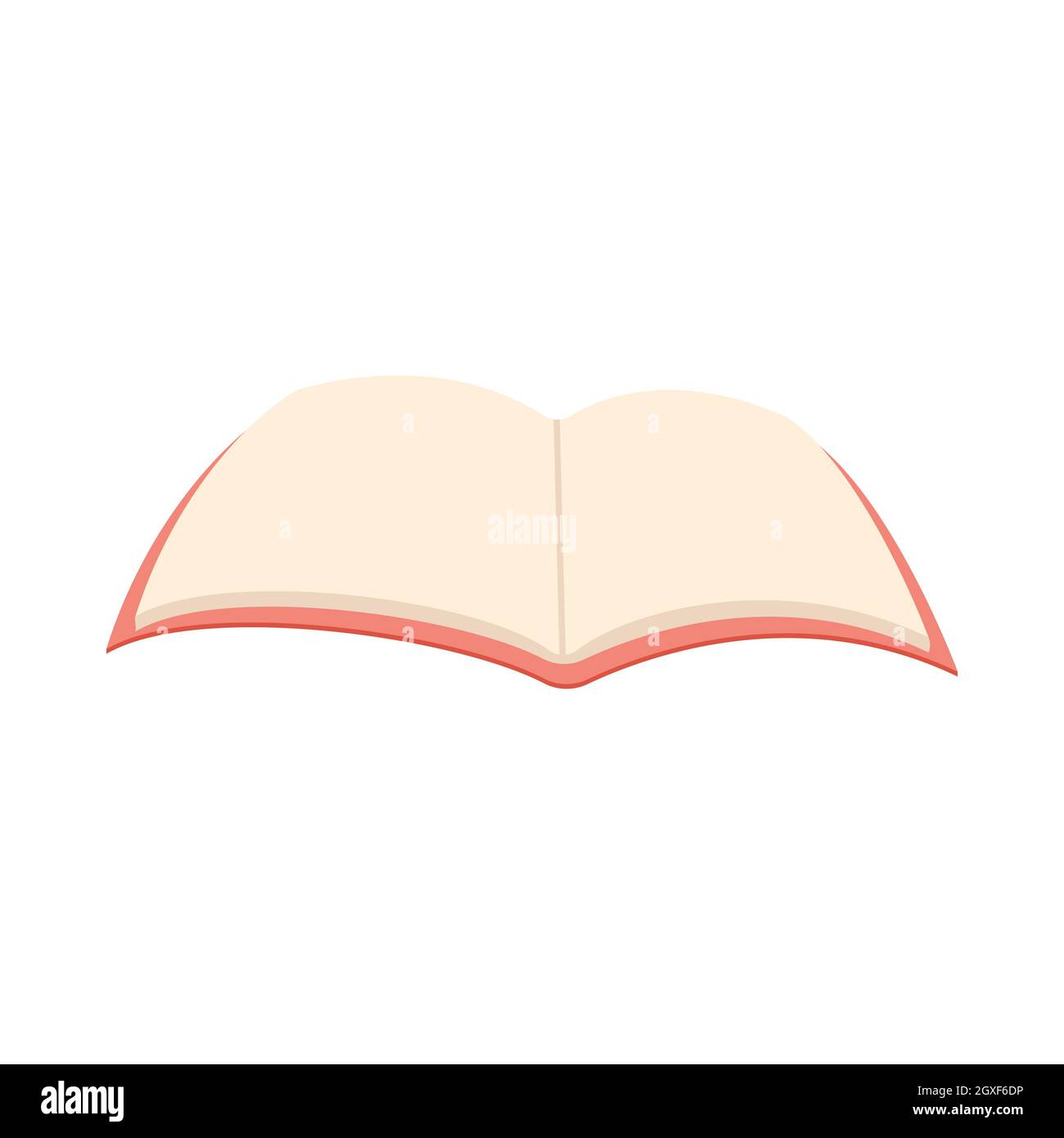 Blank opened book icon in cartoon style on a white background Stock ...