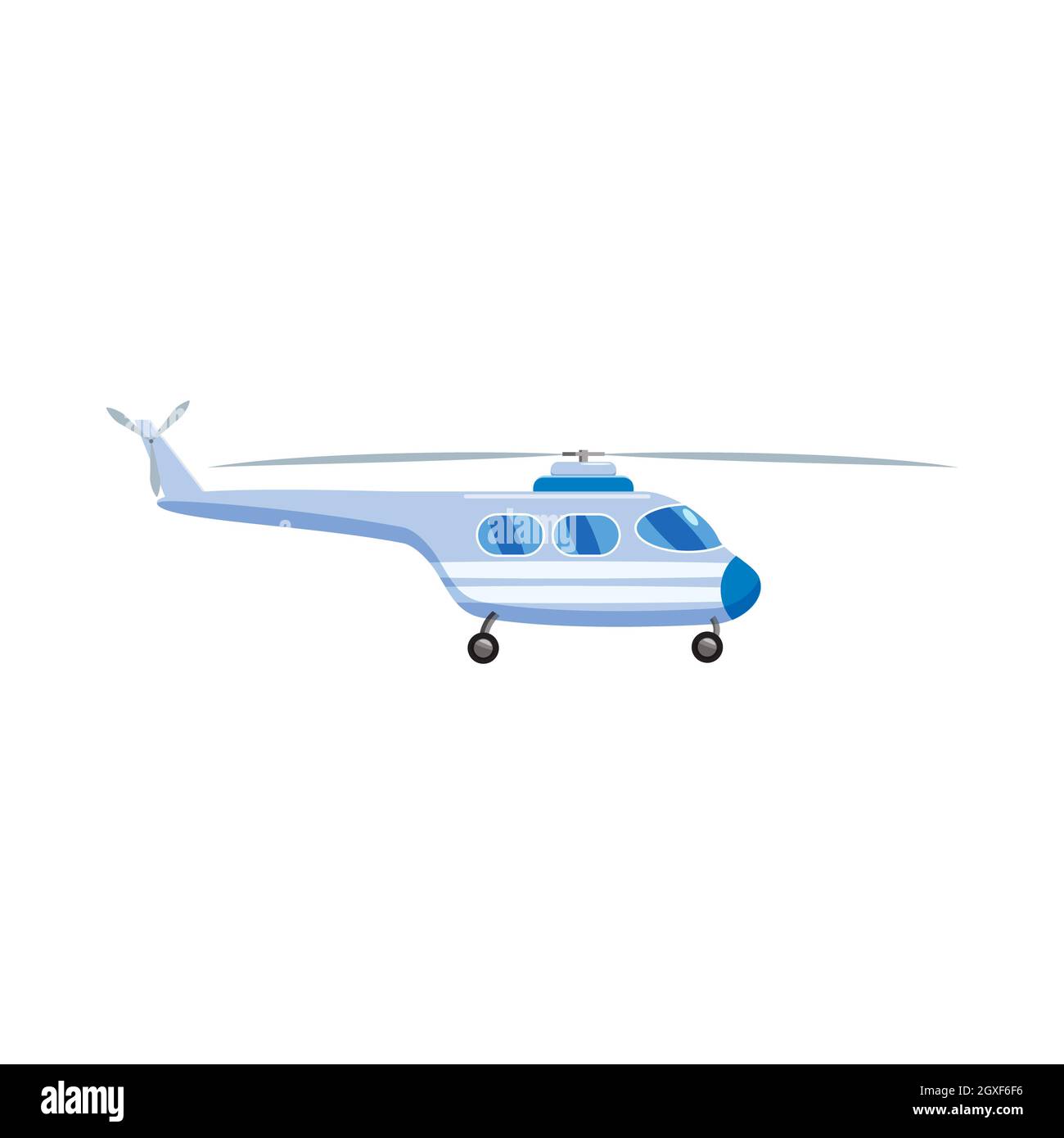 Blue helicopter icon in cartoon style isolated on white background ...