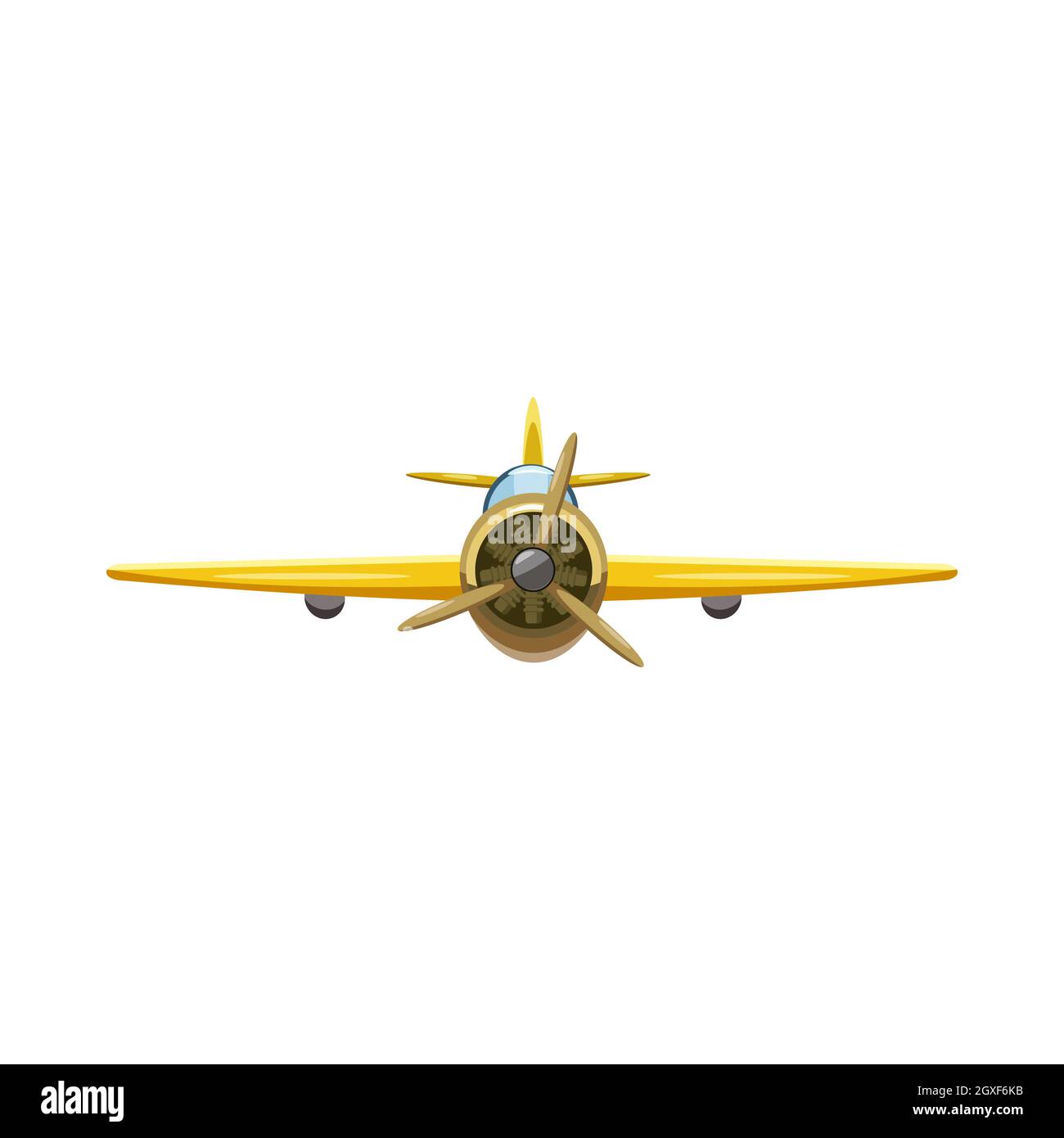 Airplane rear view icon in cartoon style isolated on white background ...