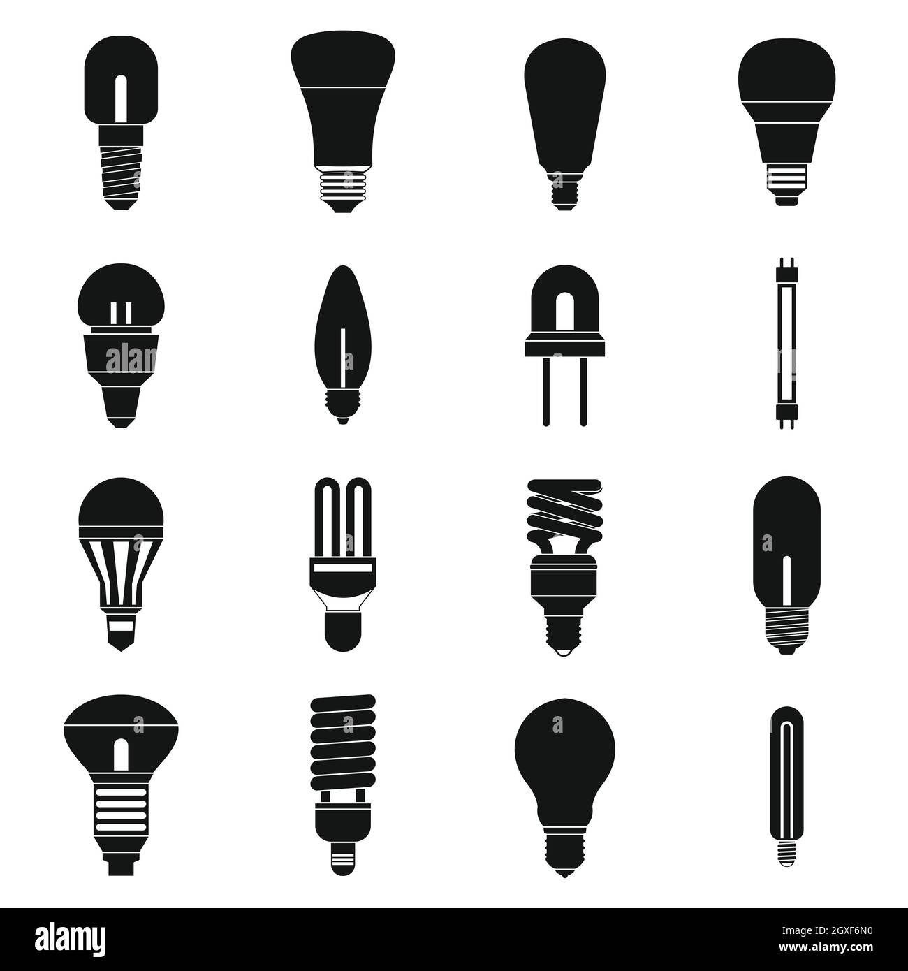 Light bulb icons set in simple style isolated on white background Stock ...