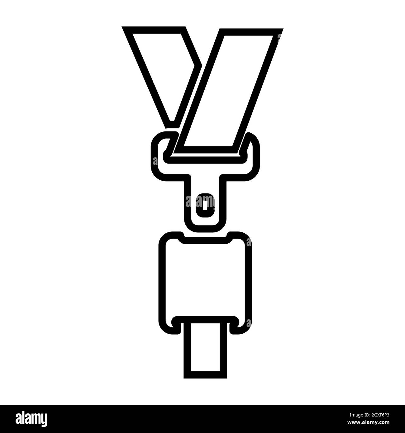 Safety belt icon in outline style isolated on white background Stock