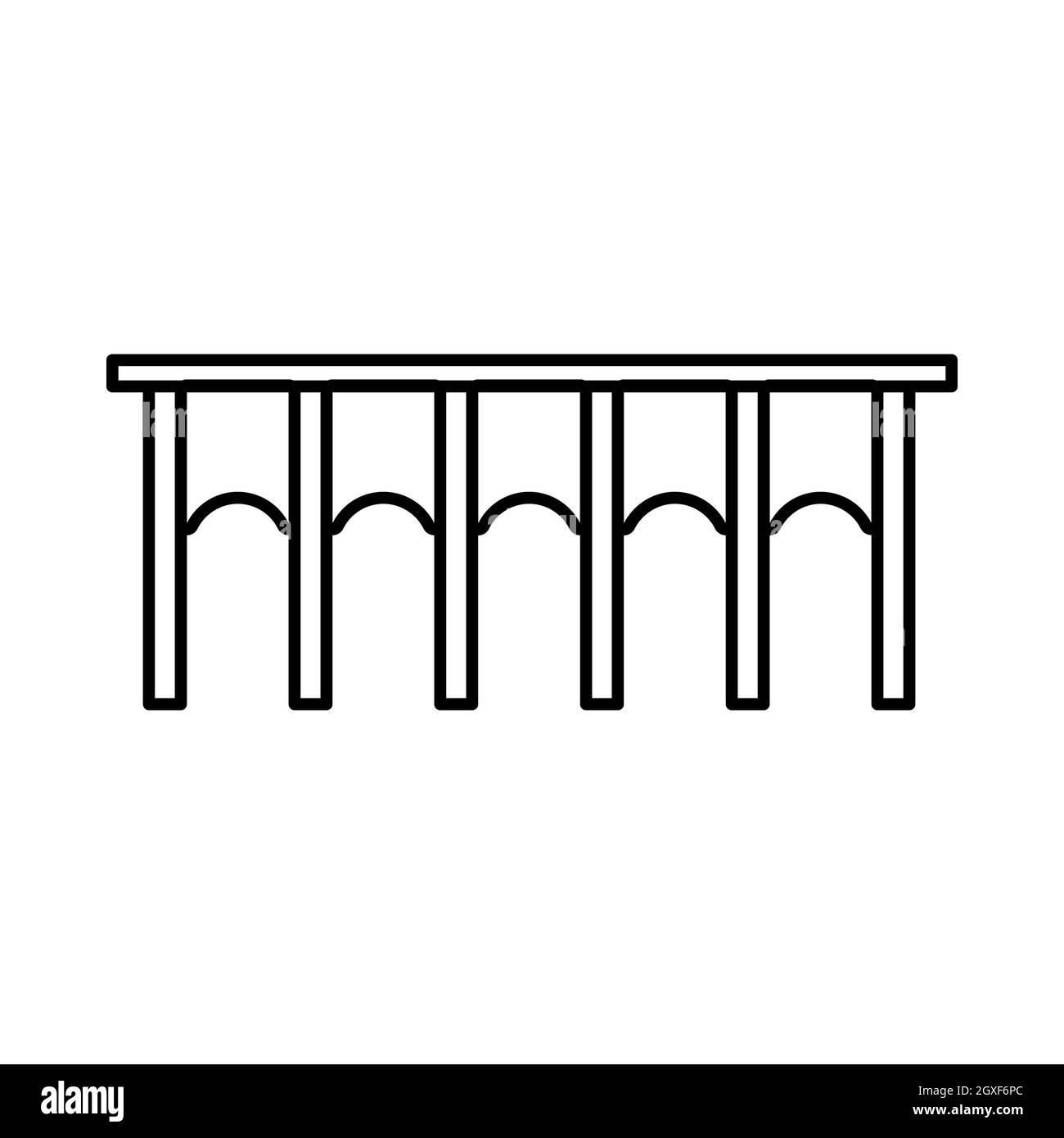 Bridge icon in outline style isolated on white background Stock Photo ...