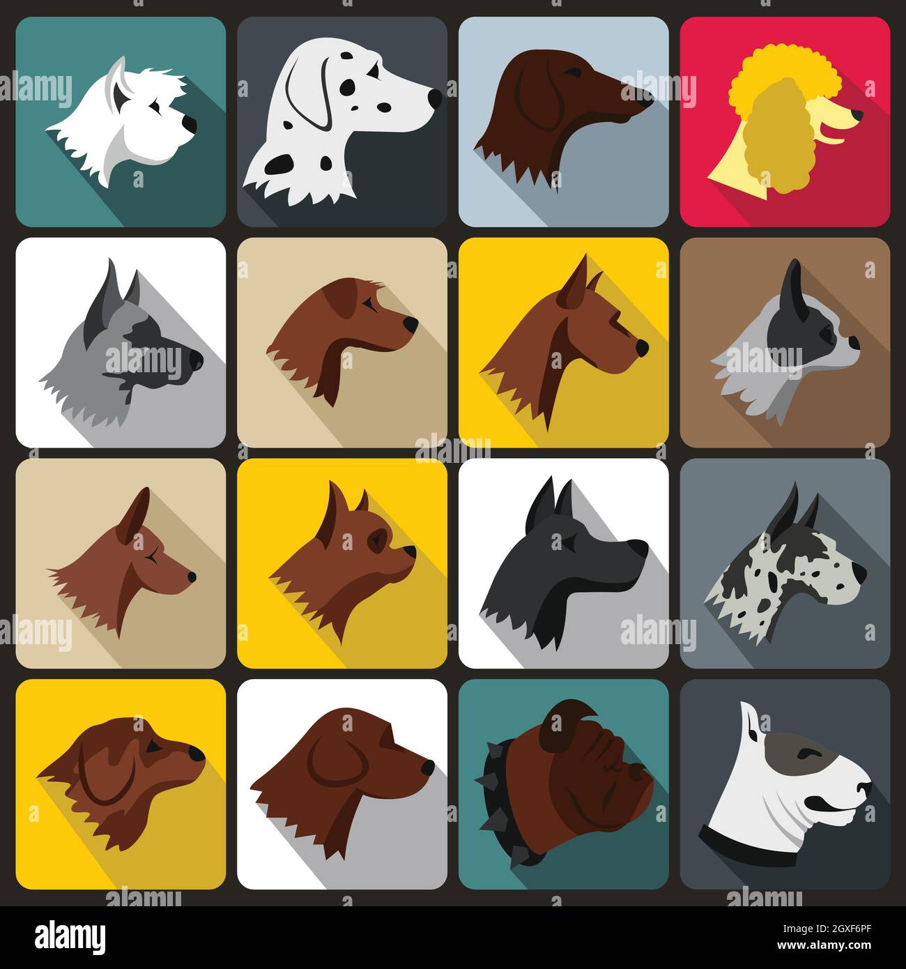 Dog Icons set in flat style for any design Stock Photo - Alamy