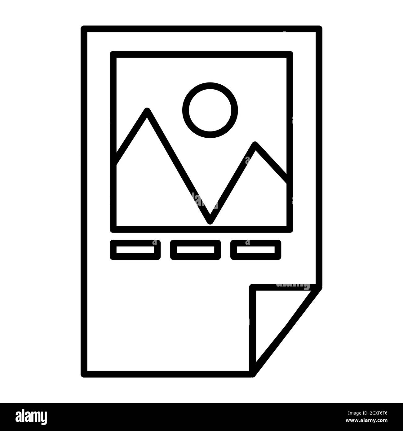 Tested ink paper with printer marks icon in outline style isolated on