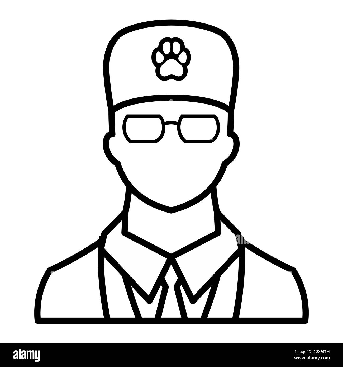 Veterinarian icon in outline style isolated on white background Stock Photo