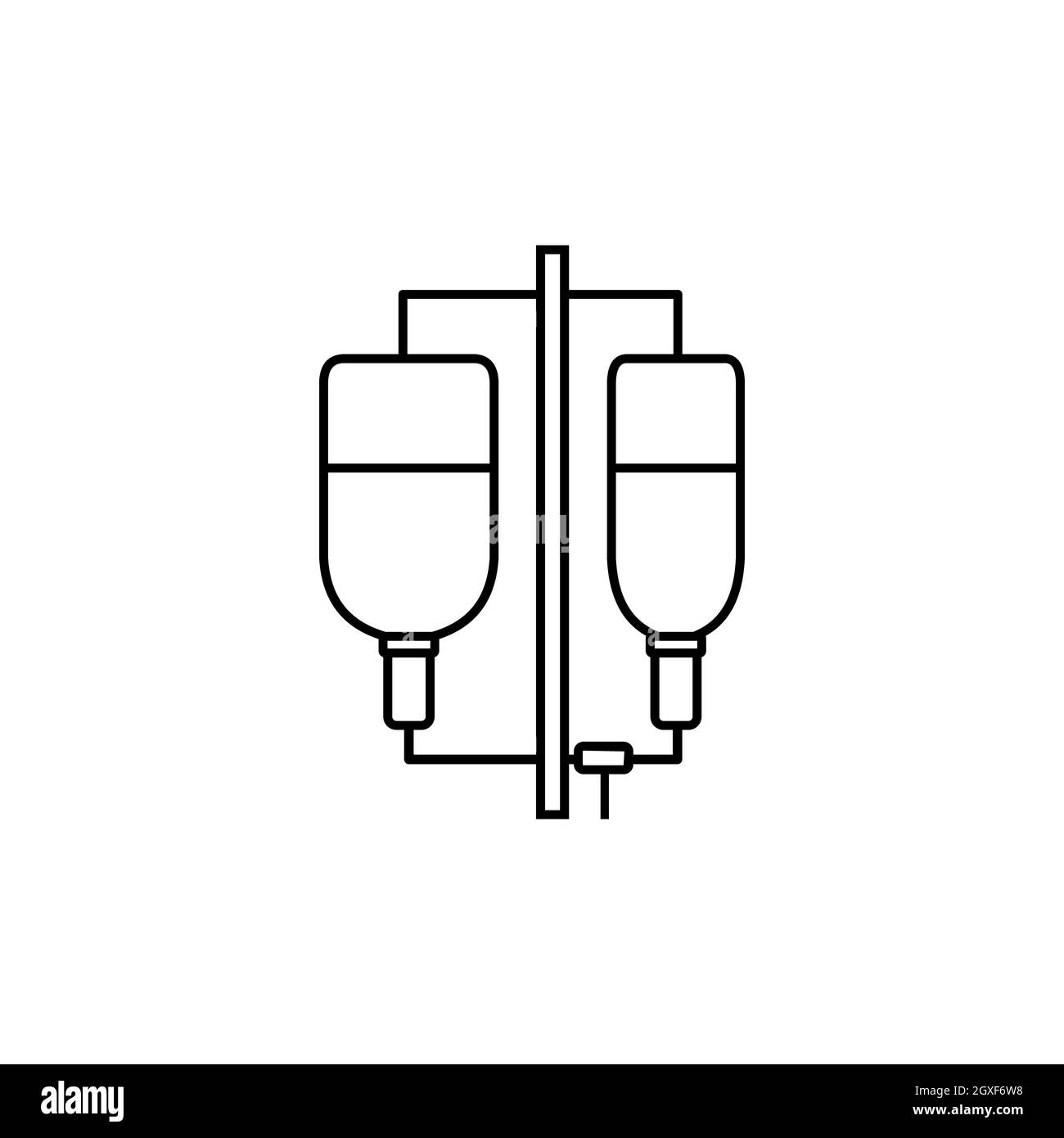 Intravenous infusion icon in outline style isolated on white background Stock Photo