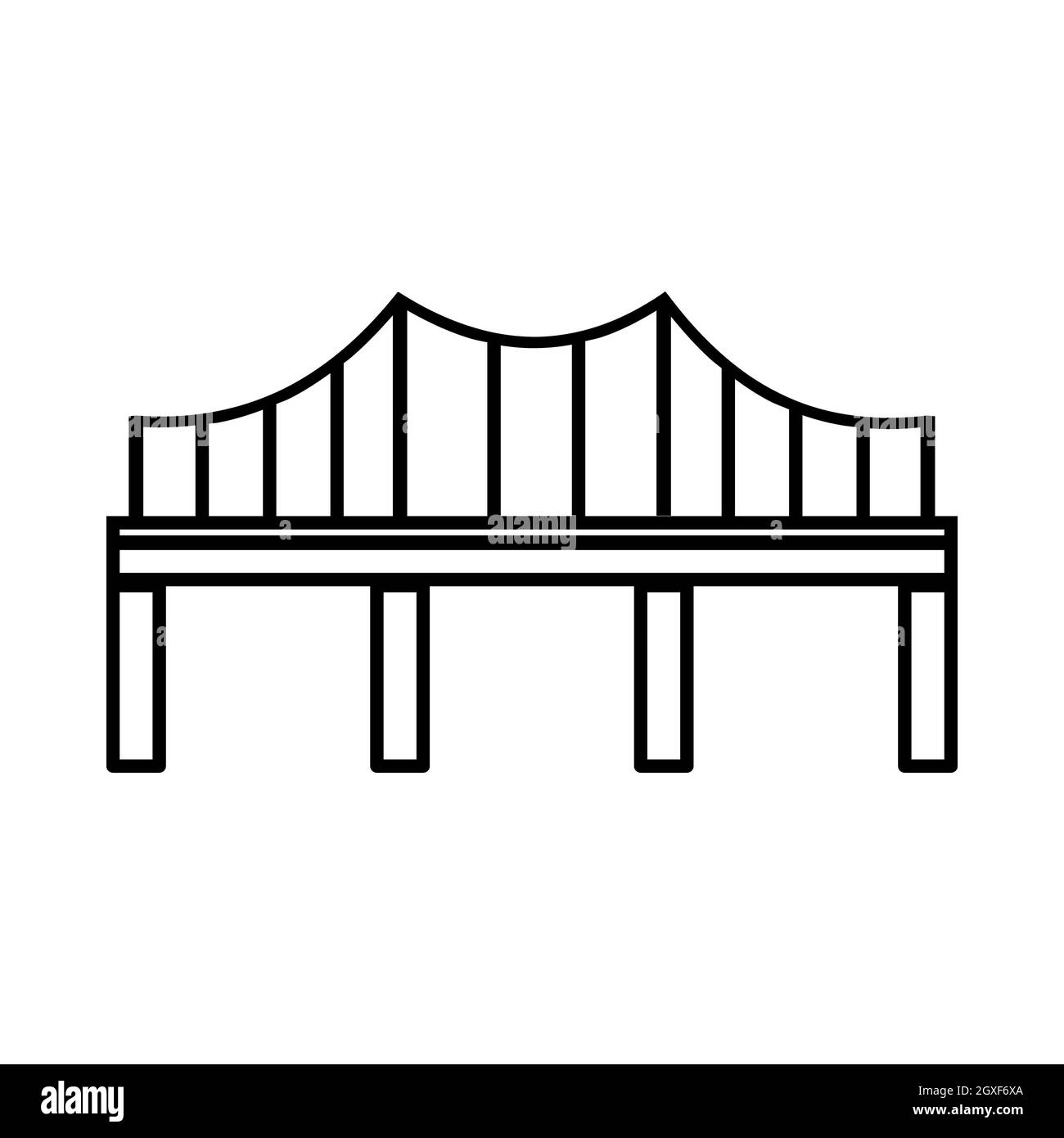 Bridge icon in outline style isolated on white background Stock Photo ...
