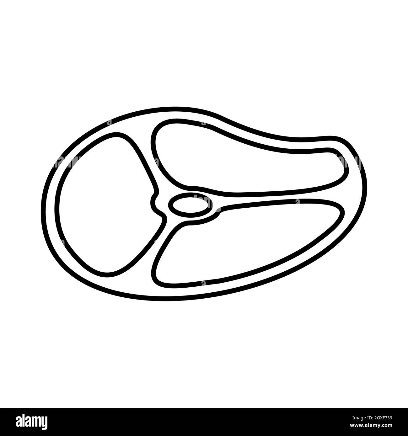 Steak Icon in outline style isolated on white background Stock Photo ...