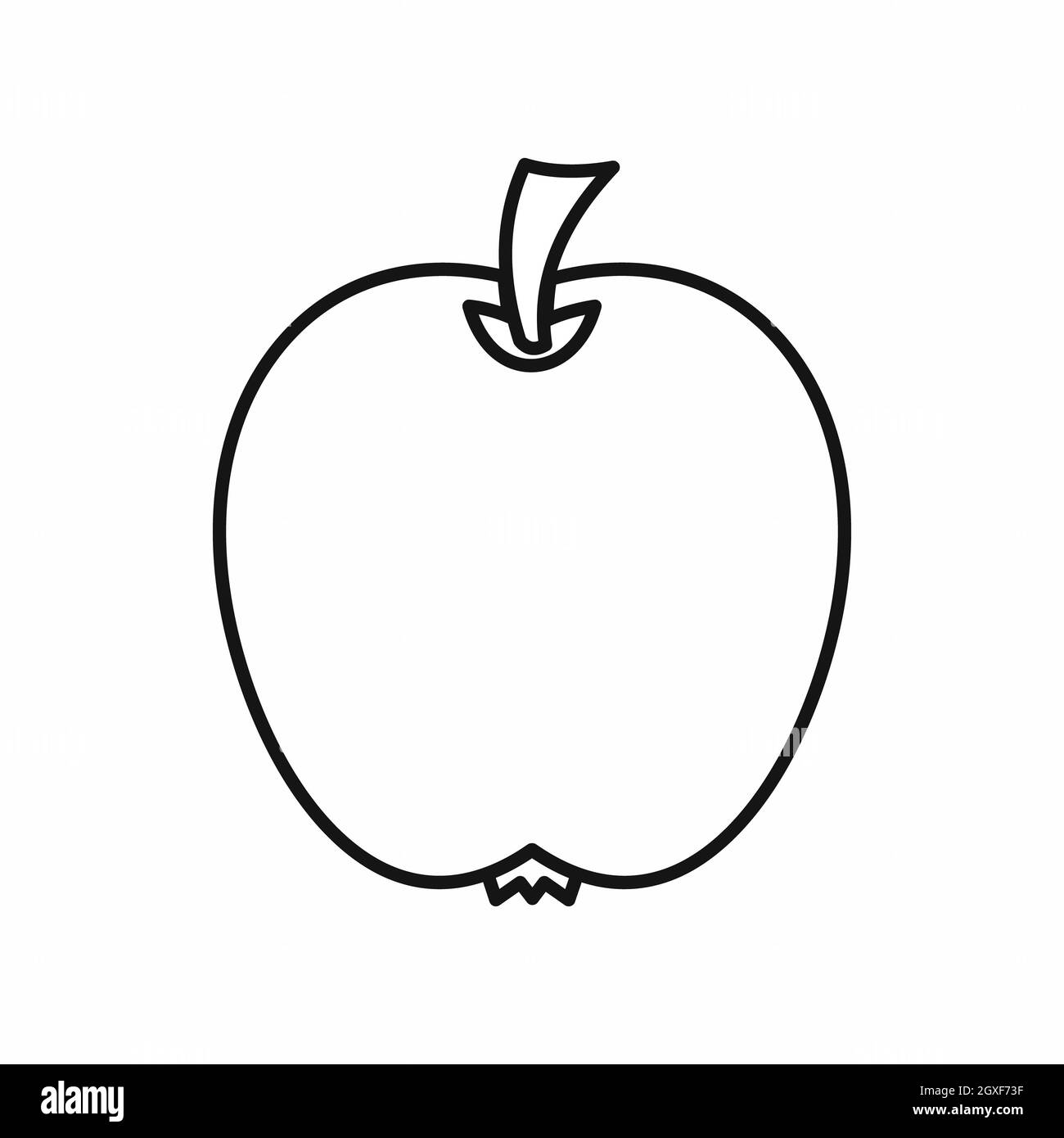 Apple icon in outline style isolated on white background Stock Photo ...