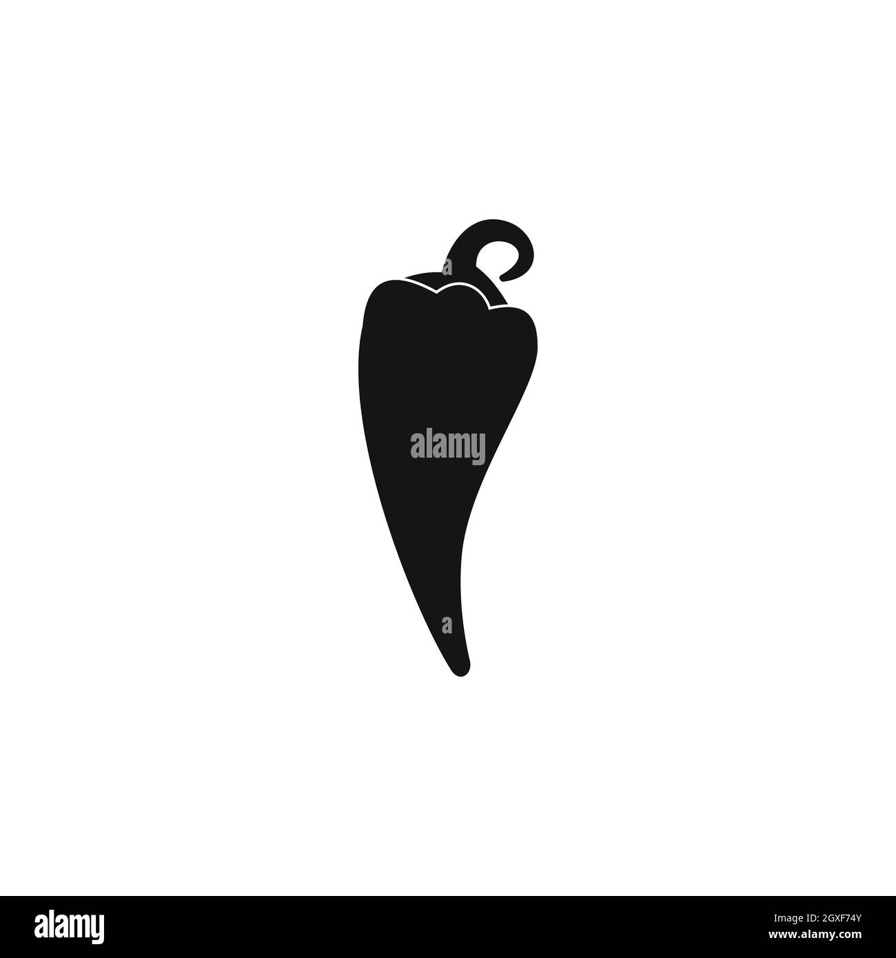 Hot chili pepper icon in simple style isolated on white background ...