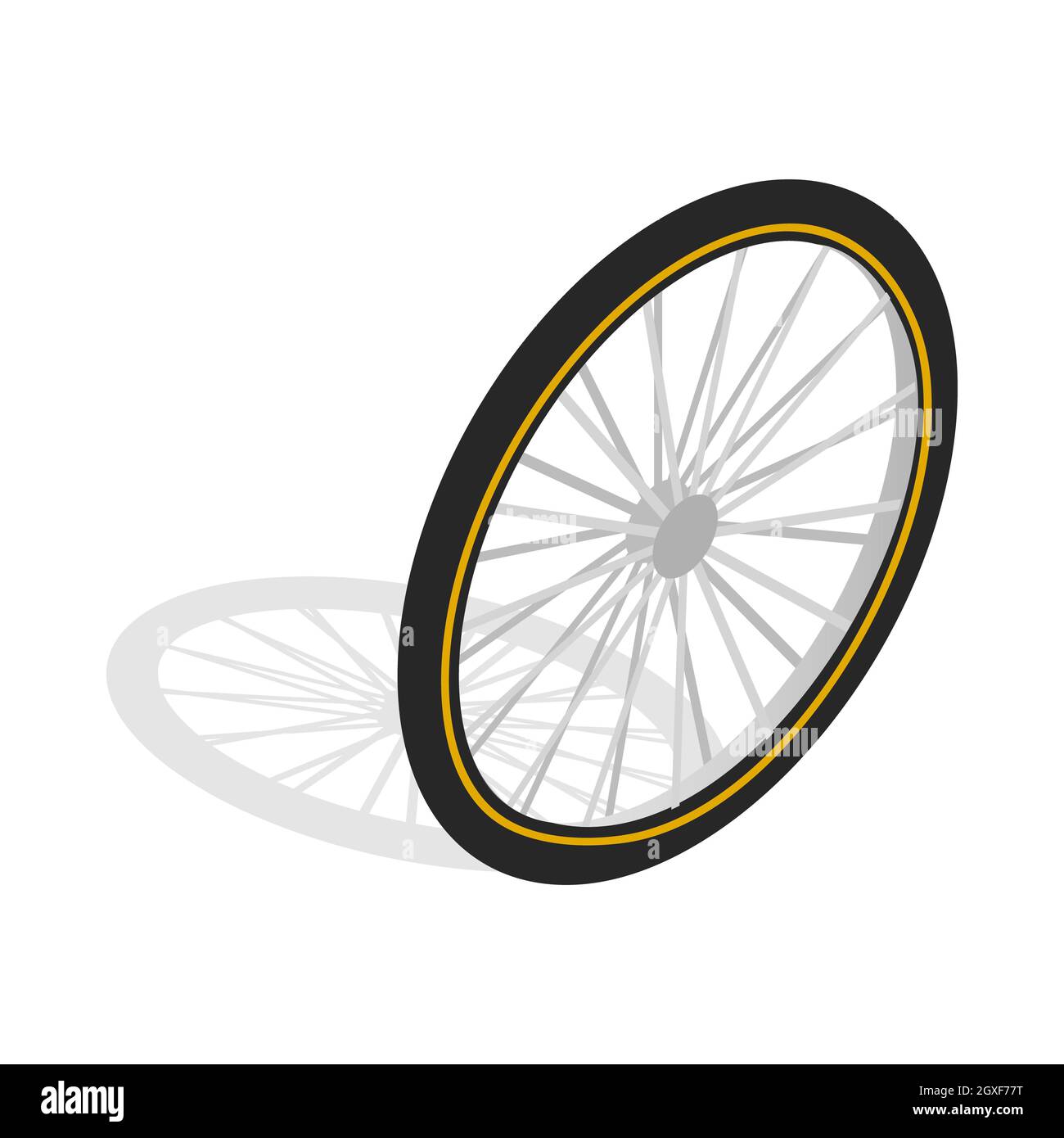 Bicycle whee icon in isometric 3d style on a white background Stock ...